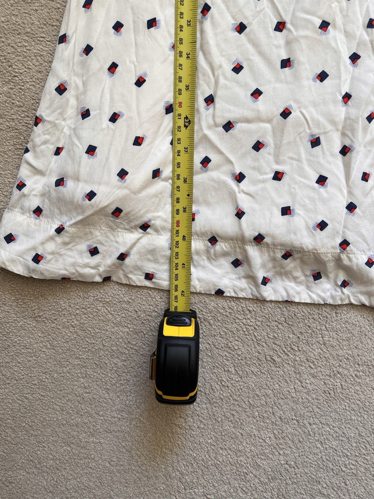 GAP White Tie Shoulder Geometric Pattern Button Front Midi Sundress Summer Dress