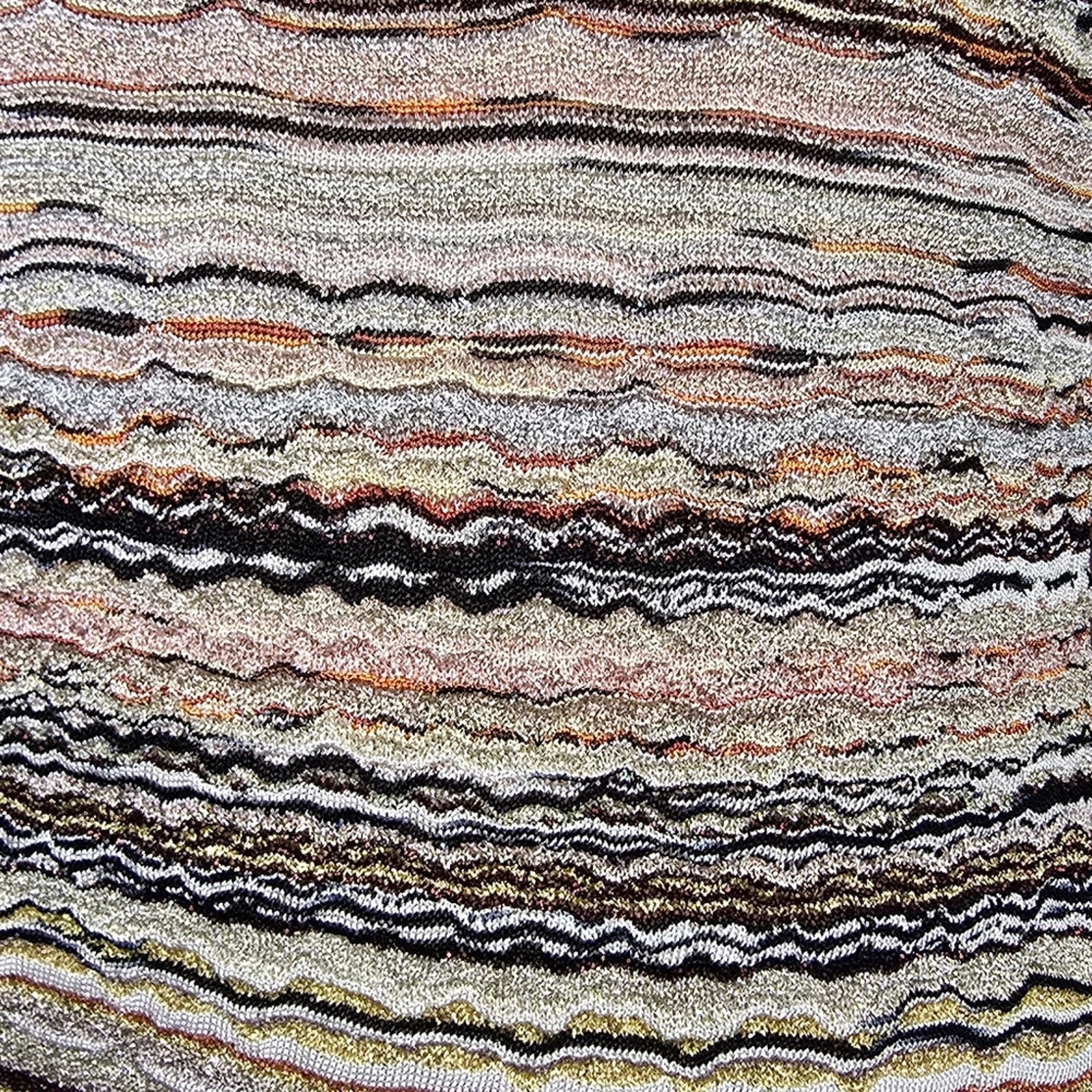 NWT Missoni Multicolor Lamé Wave One-Shoulder Mini Dress