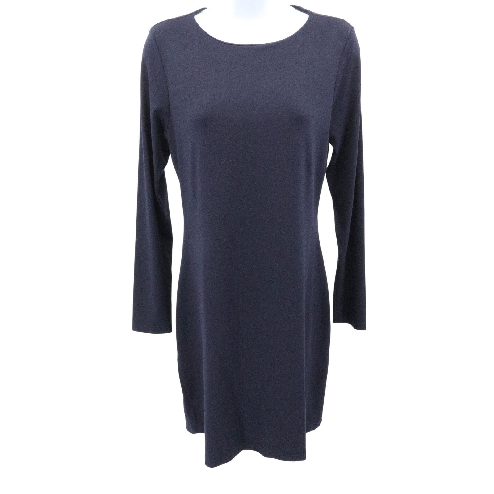 Susana Monaco Open Back Sheath Mini Dress Long Sleeve Navy Large