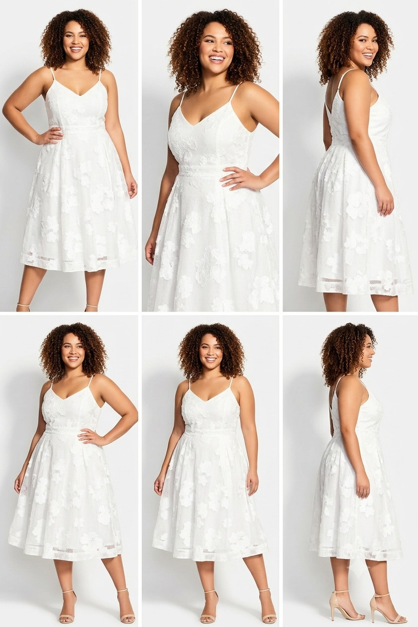 CITY CHIC White Floral Applique Mesh Dress Wedding Party Plus Size M / 18