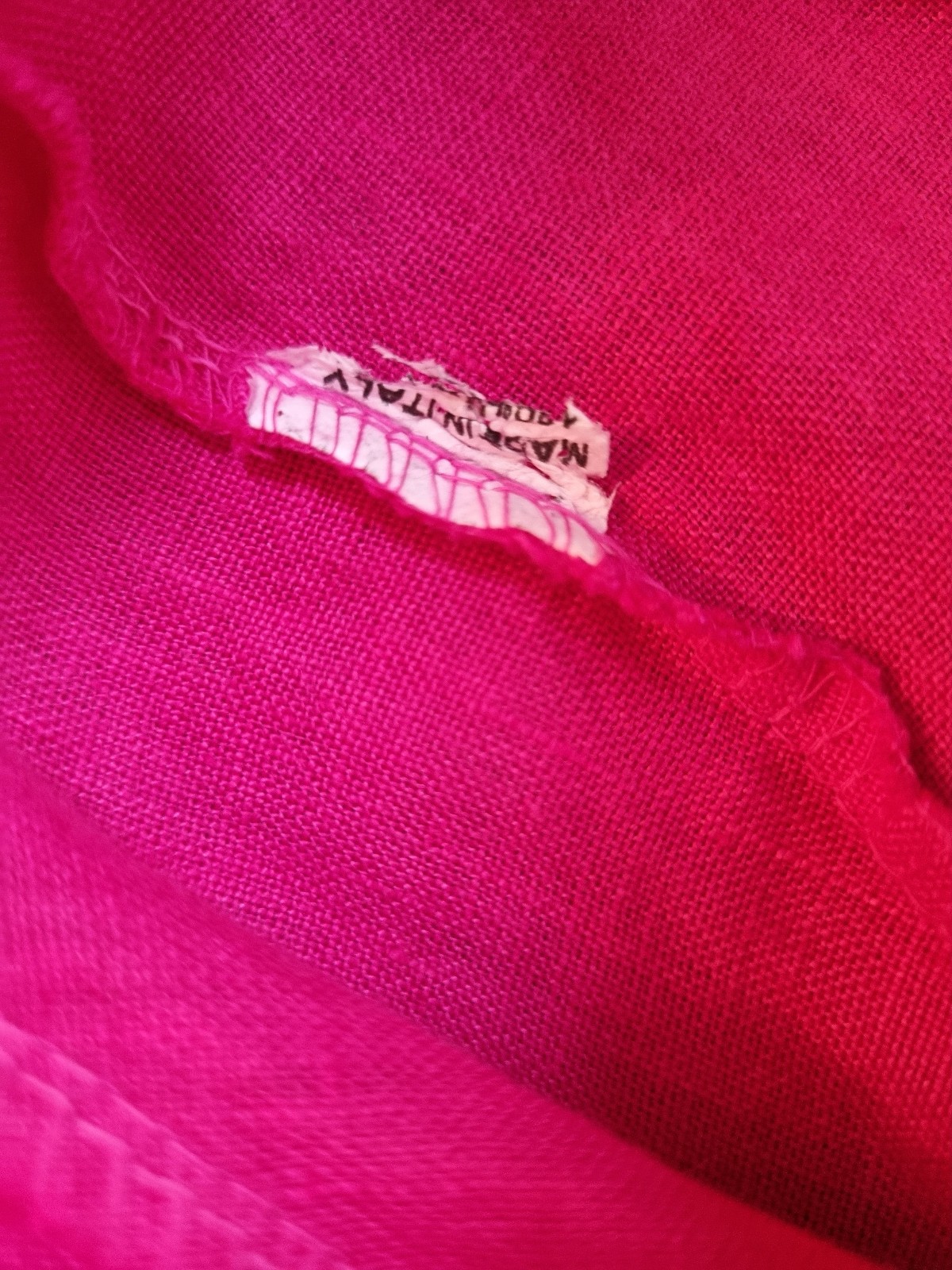 Vera Tucci Linen Dress Size XLPink Pockets Lagenlook Oversized Chest 48”