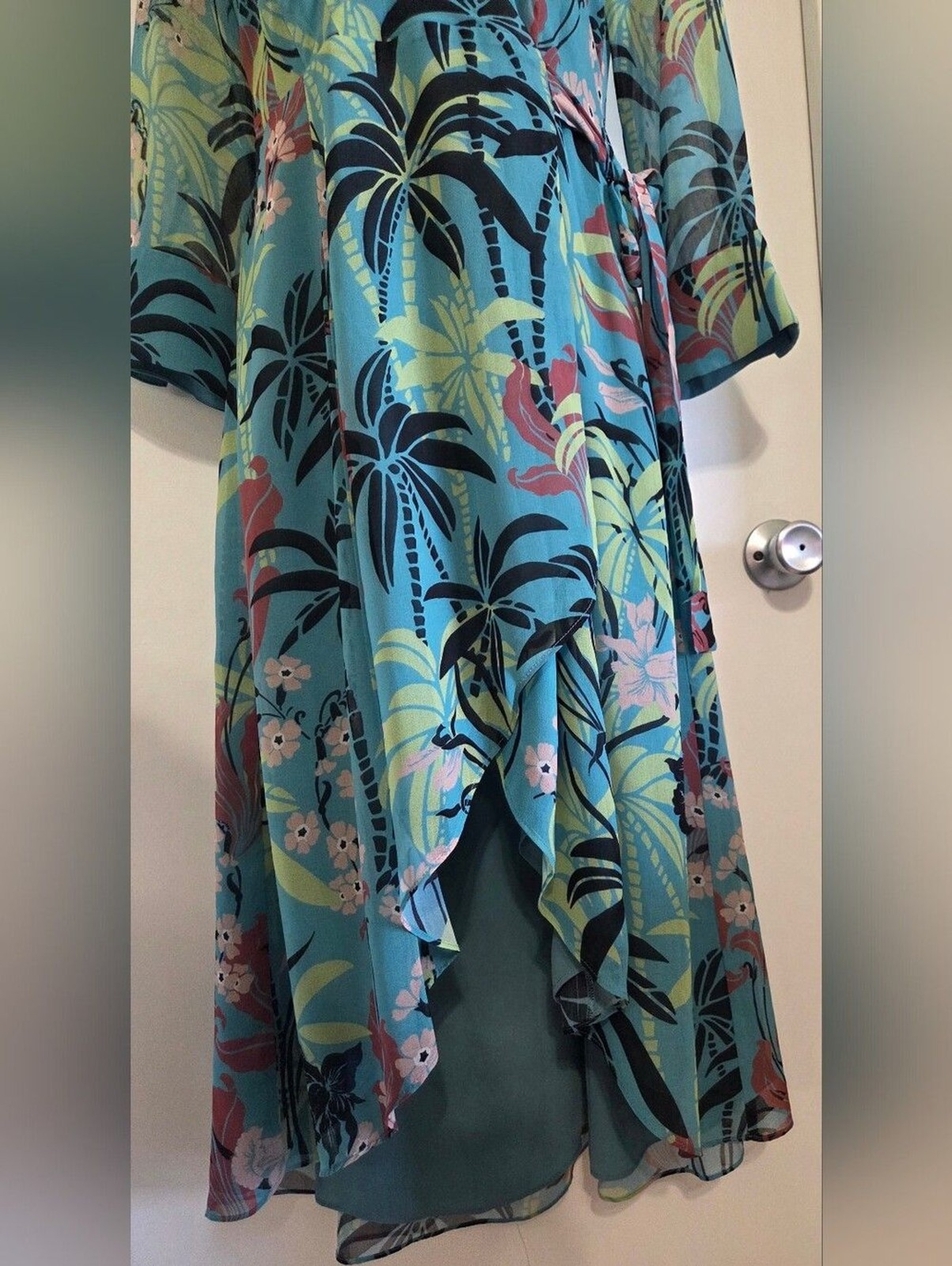 Bailey 44 Teal Abstract Asymmetrical Dress