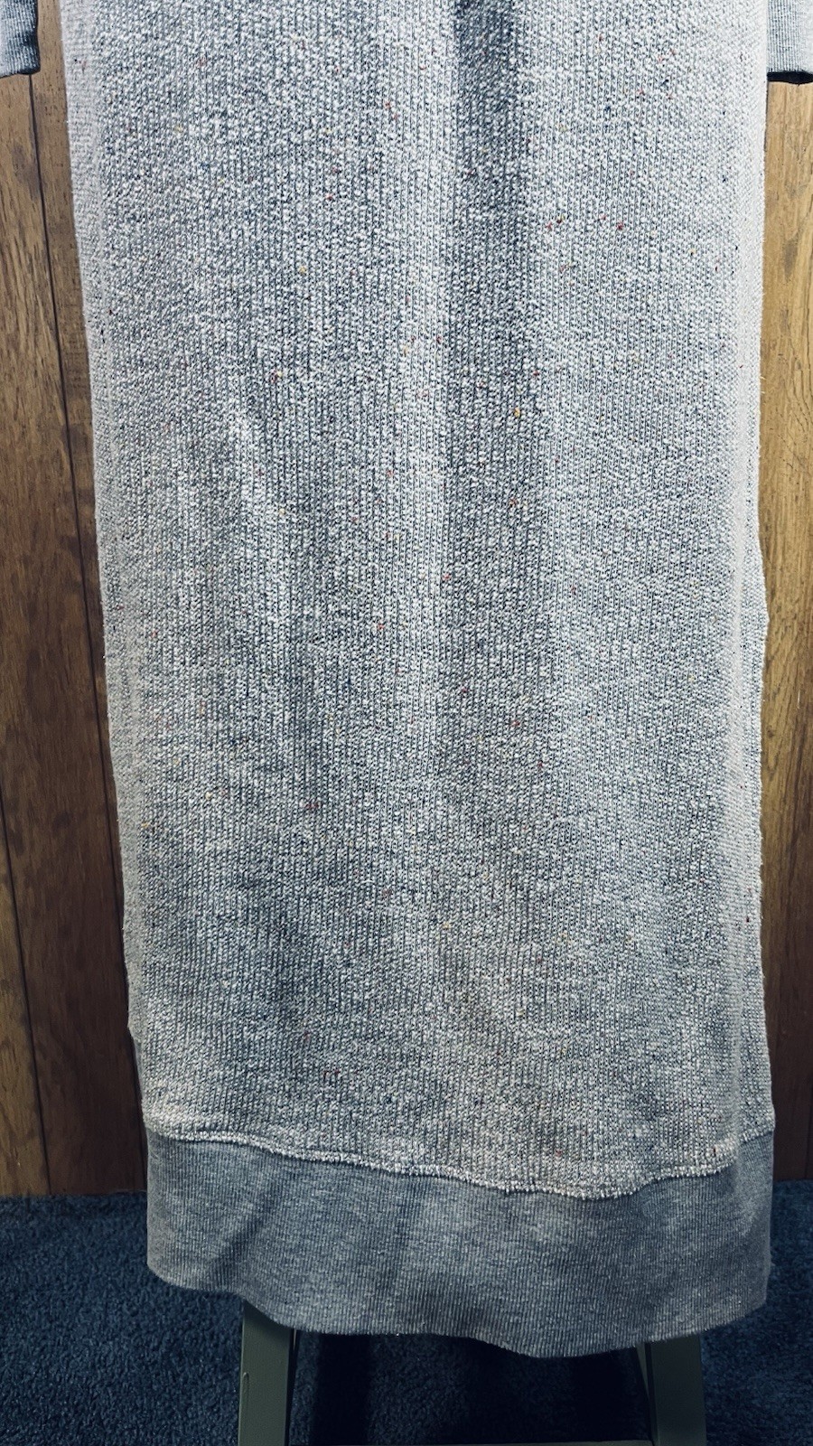 Soft Surroundings (XS) Gray Sweatshirt Dress Hooded 15” Side Slits Big Pocket