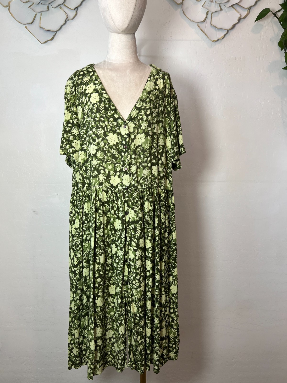 Woman Within 100% Rayon Floral Summer dress size 22 W