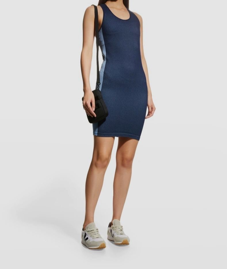 The Upside Women’s Size Medium Japanese Blue Seamless Rib Raf Dress