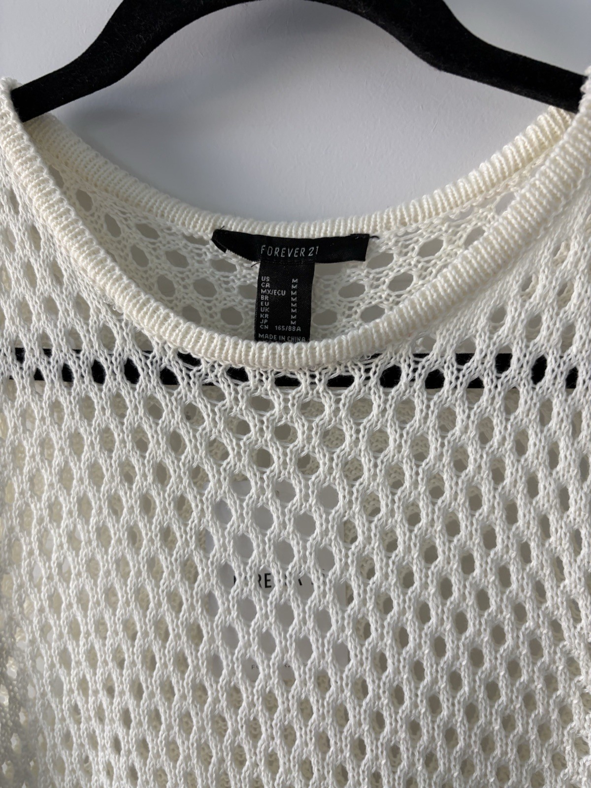 Forever 21 Colorblock Open Knit Round Neck Midi Sweater Dress Sleeveless M