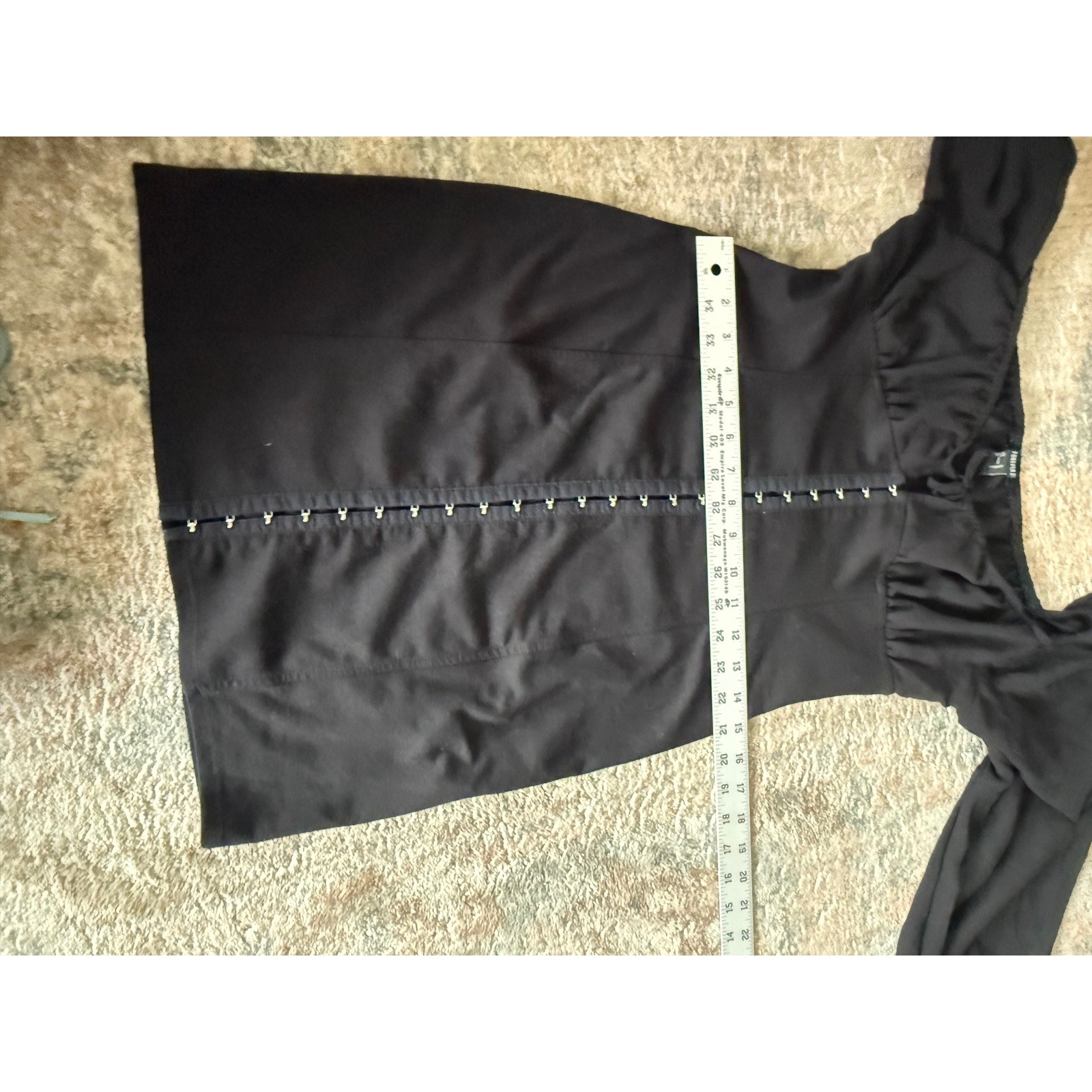 Forever 21 Black Hook and Eye Corset Milkmaid Mini Dress Sheer Long Sleeve Large