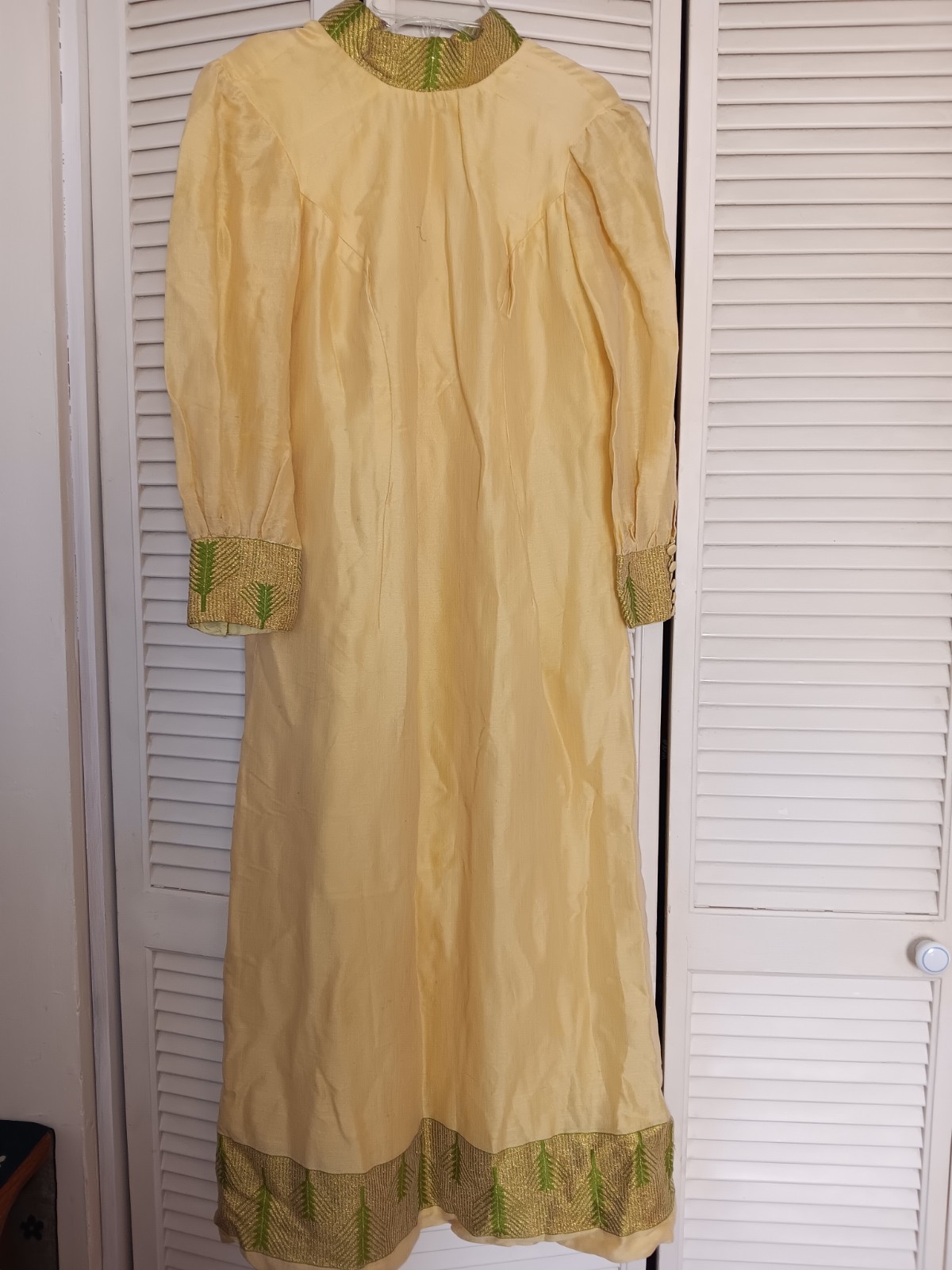 Women’s/Girl’s Yellow Embroidered Dress (from Ethiopia) (size XS)