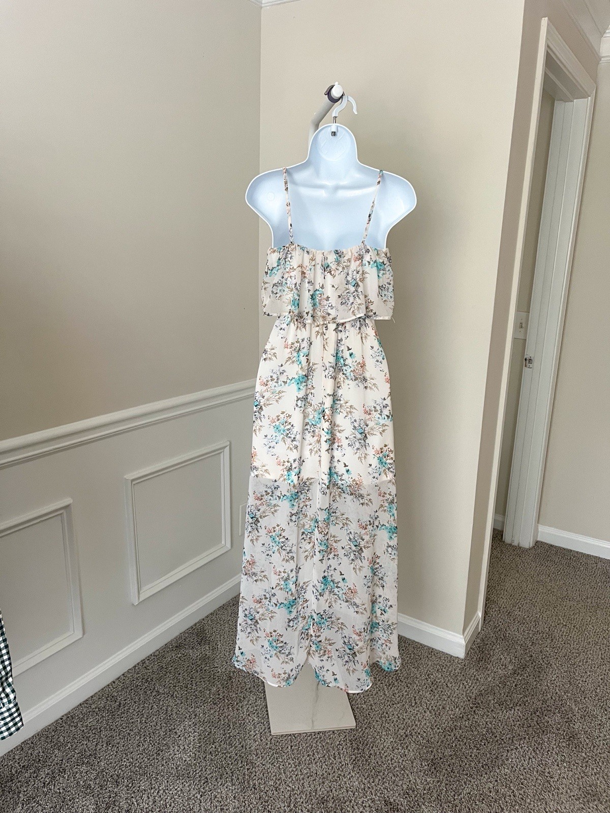 DISNEY Cinderella Collection Floral Hi Low Cottage Core Maxi Dress Women’s Small