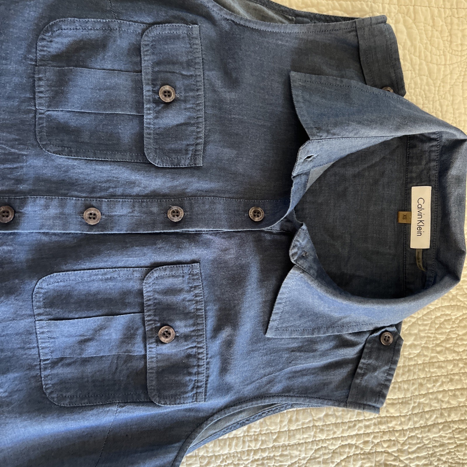 Calvin Klein Lightweight Denim Shift Dress Extra Small
