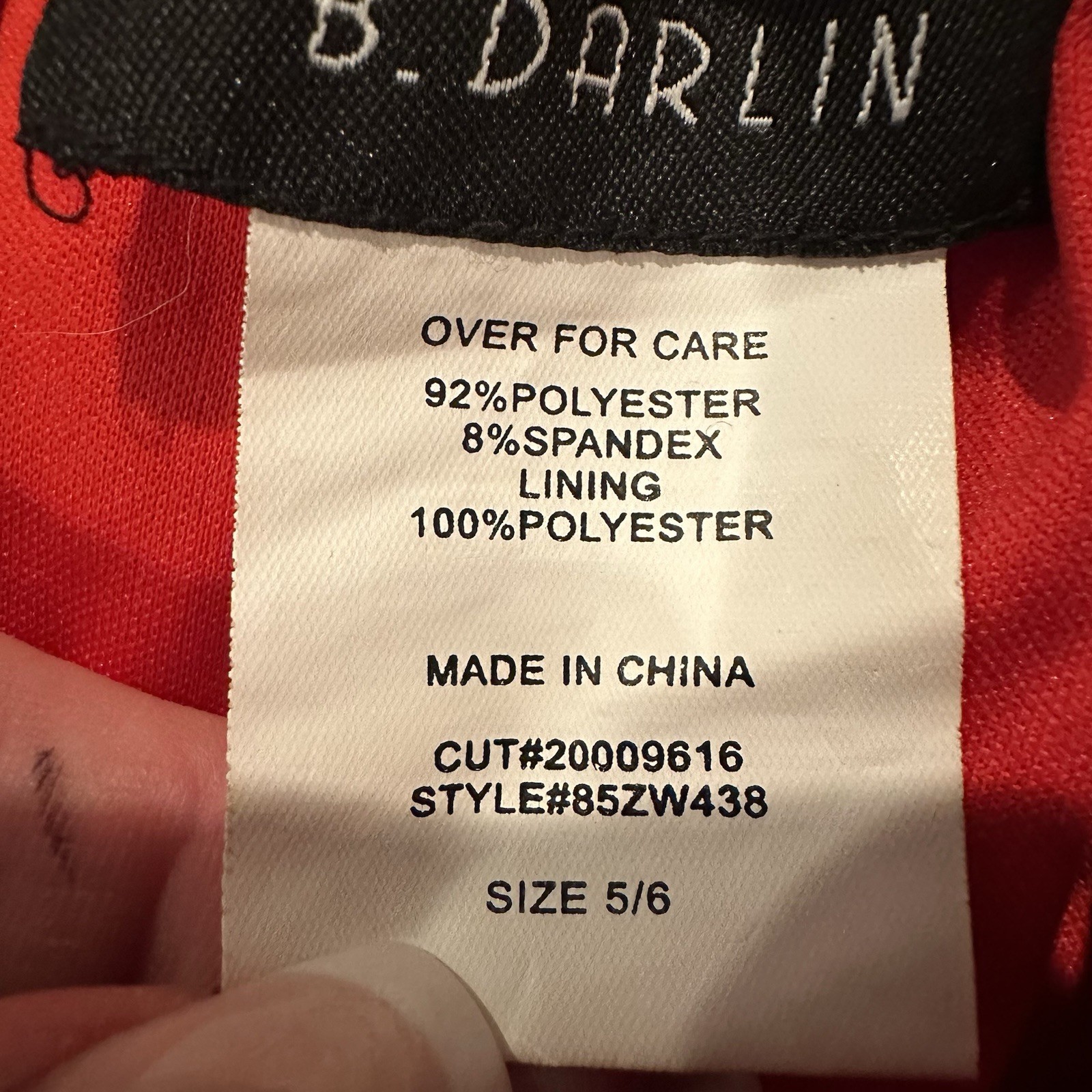 B.Darlin Red Sequin Dress Adjustable Spaghetti Straps Size 5/6