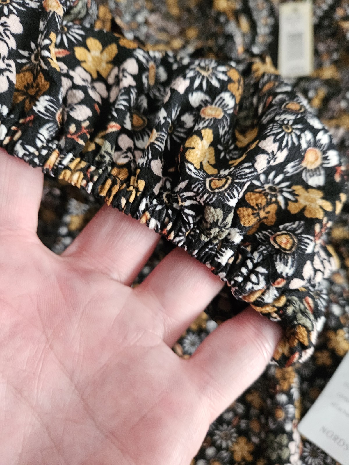 Max Studio Brown Black Floral Ruffle Maxi Dress VNeck Large Nordstrom New NWT!👗