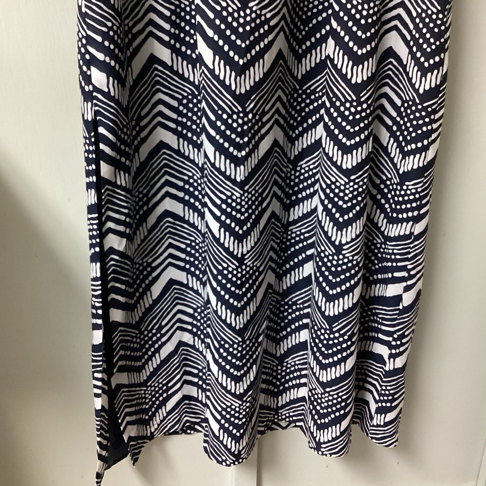 J. Crew Midi Dress Size 10 Petite Halter Polyester Slit Cut Side Zip Navy Lined