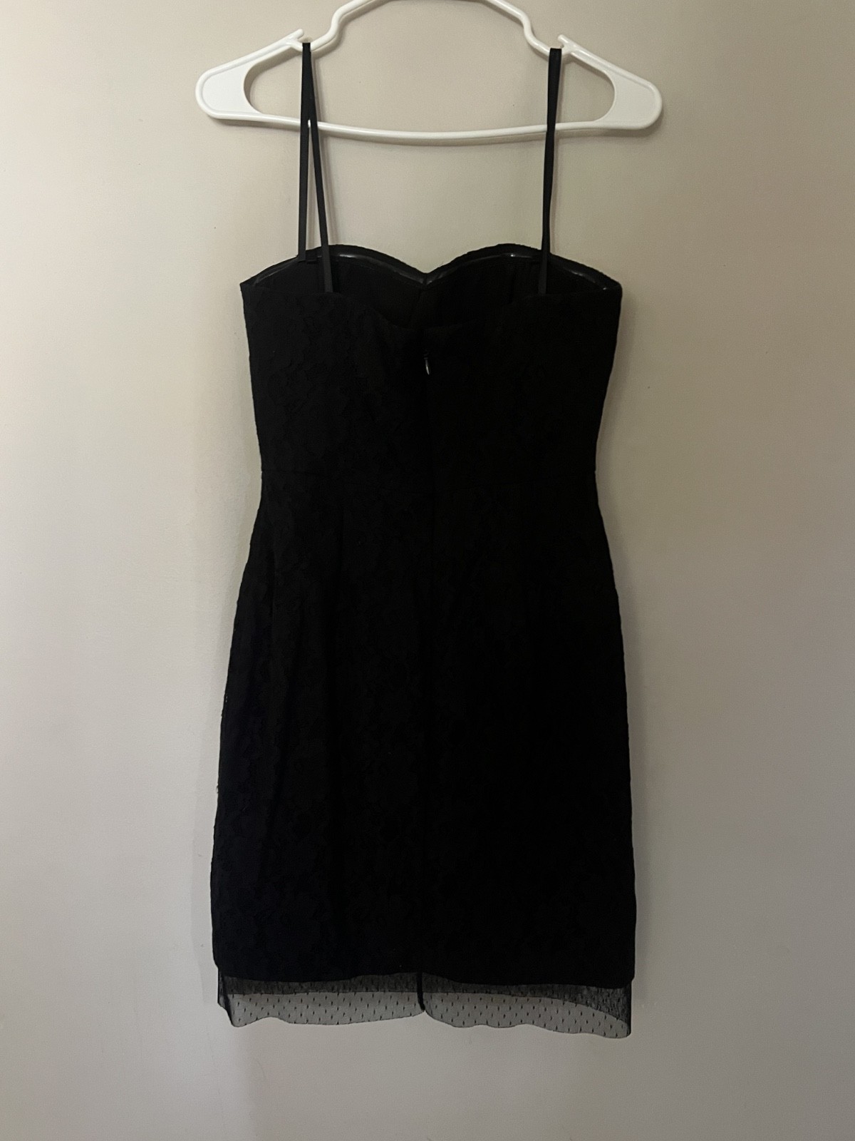 BCBGMax Azria Roselle Mini Strapless Dress in Black Lace, Size 4, NWT