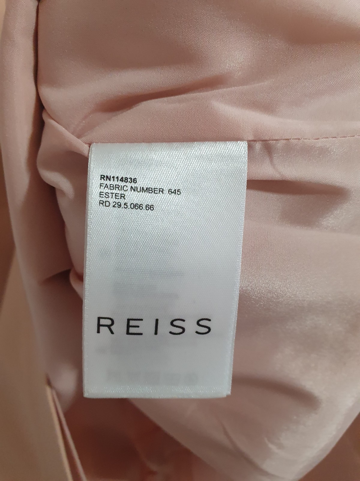 Reiss ESTER Salmon Pink Tailored Pencil Dress Size 6