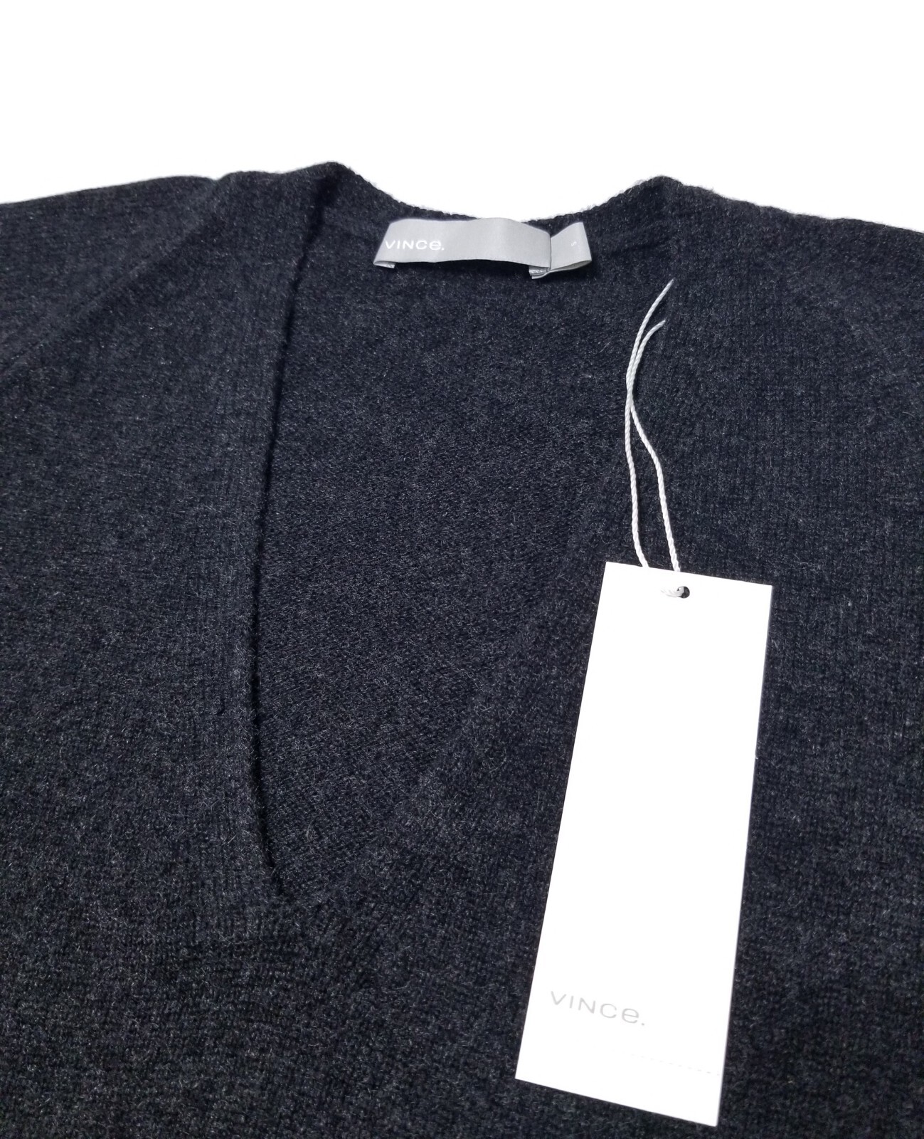 NWT Vince Wool Cashmere Blend Knit Midi Dress in Dark Grey Size S $395
