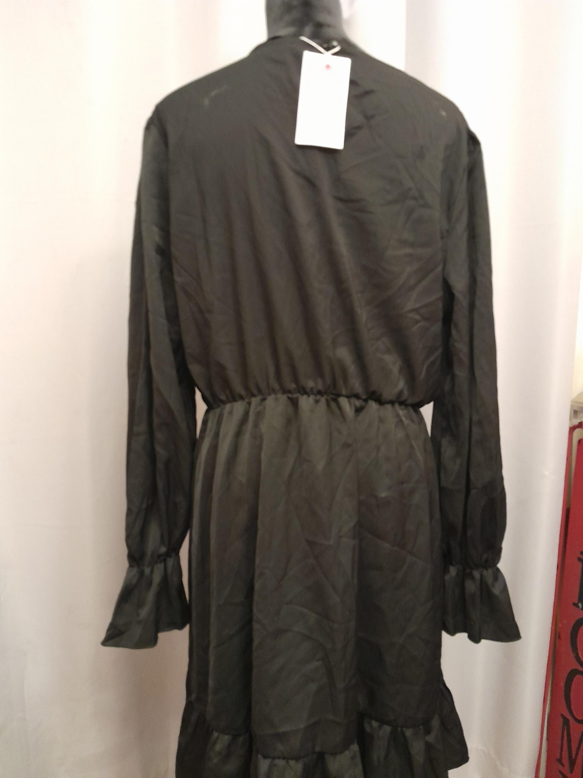 Chic Style Dress Womens XL Black Long Sleeve Ruffle Tiered Midi Party Event New