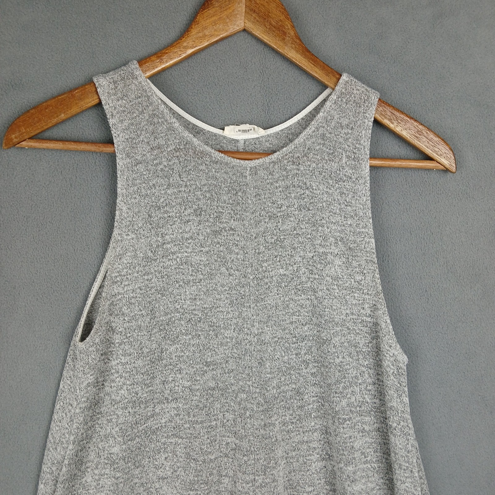 Wilfred Free A Line Swing Dress Womens XS Heather Gray Stretch Knit Sleeveless