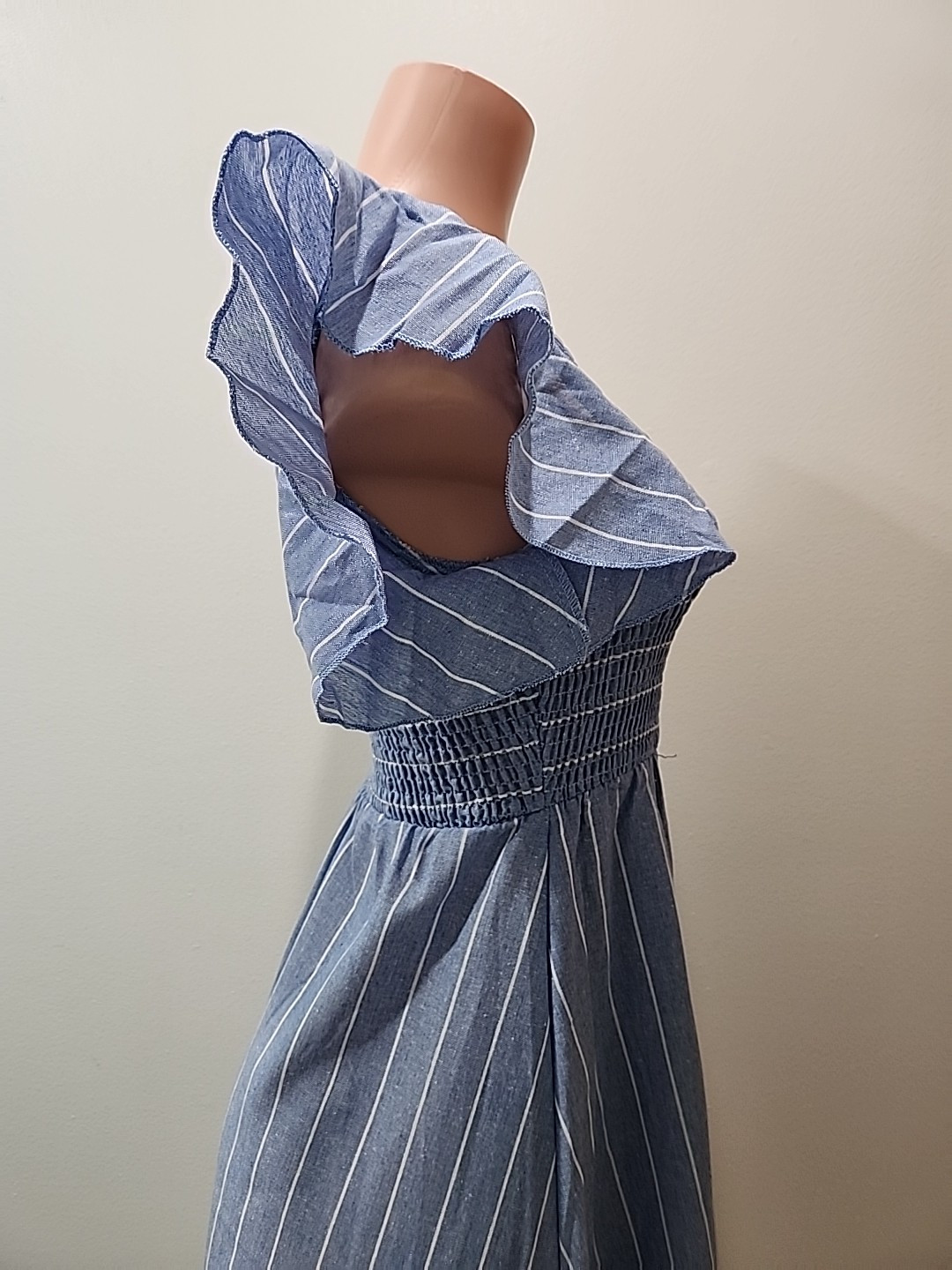 Nwt Blue With White Stripes Cupshe Women’s Sundress Size Medium