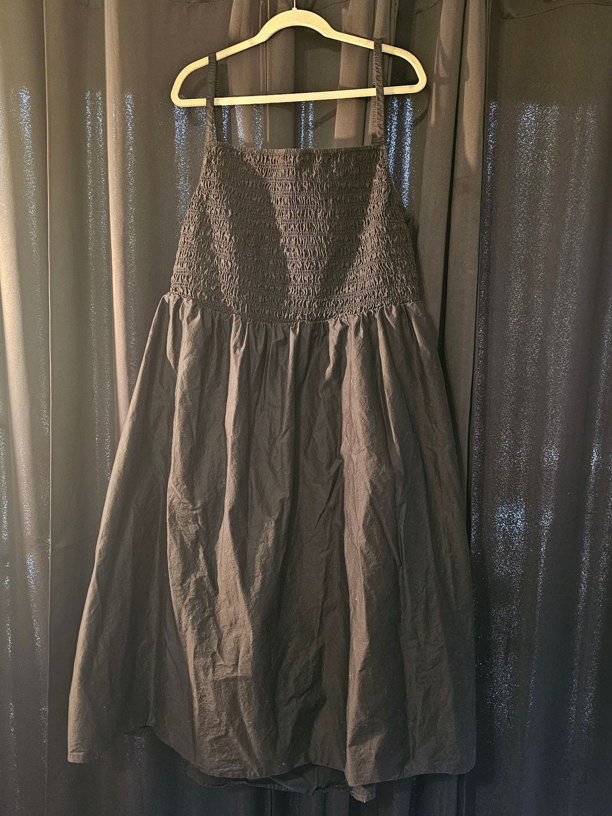 Old Navy Women’s Black Smocked Drop-Waist Midi Dress Size 4X