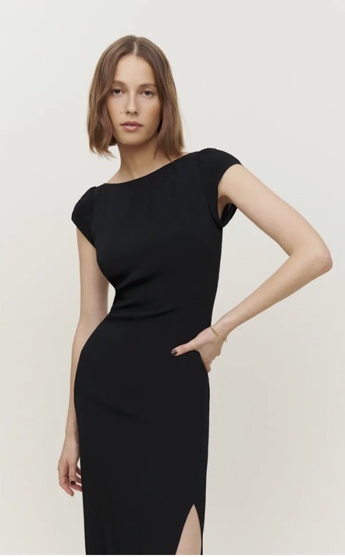 Reformation Odyn Dress Black Mock Neck Cap Sleeve Maxi Size 0 NWT