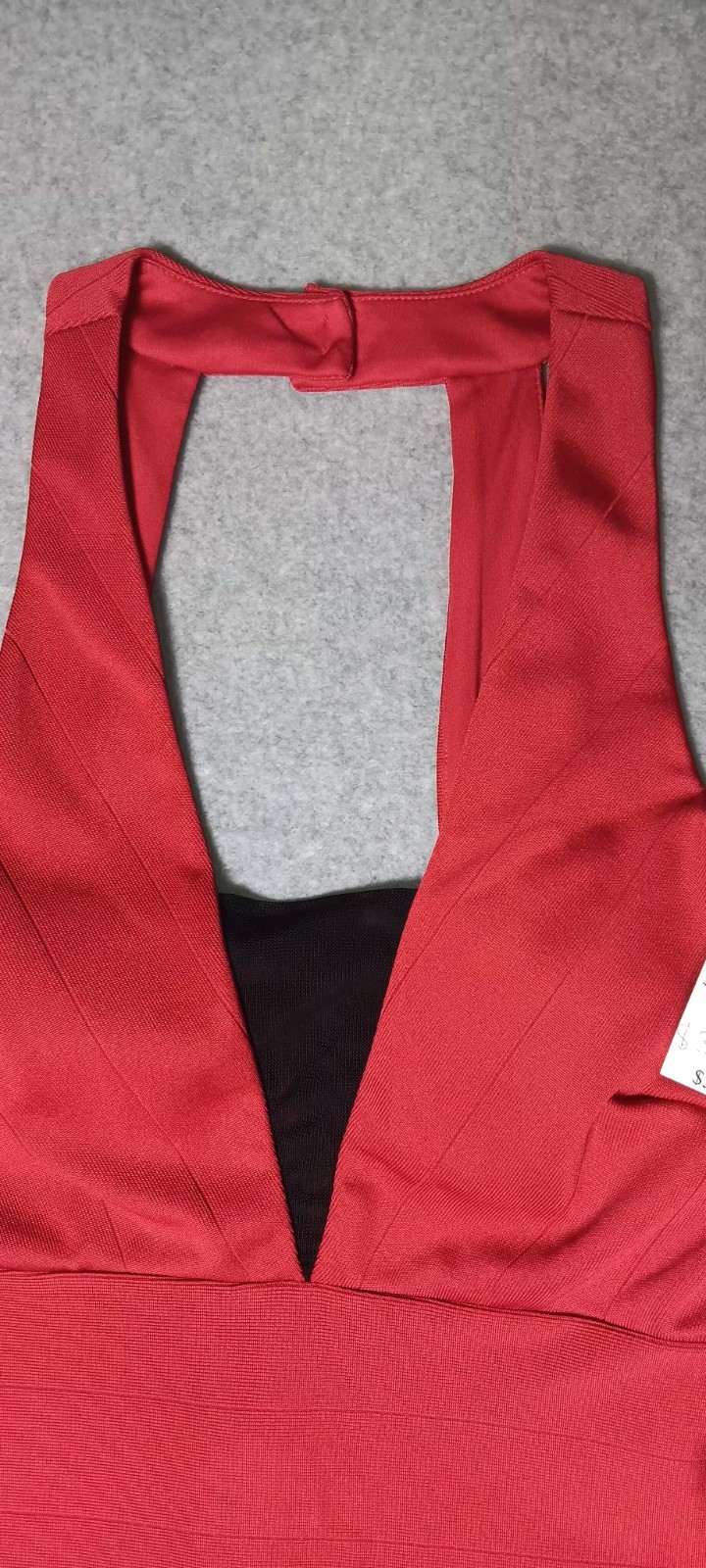 NWT! Deb Mini Slip Dress Womens Size 7 Red Mesh Vneck Button Zip Up Formal…