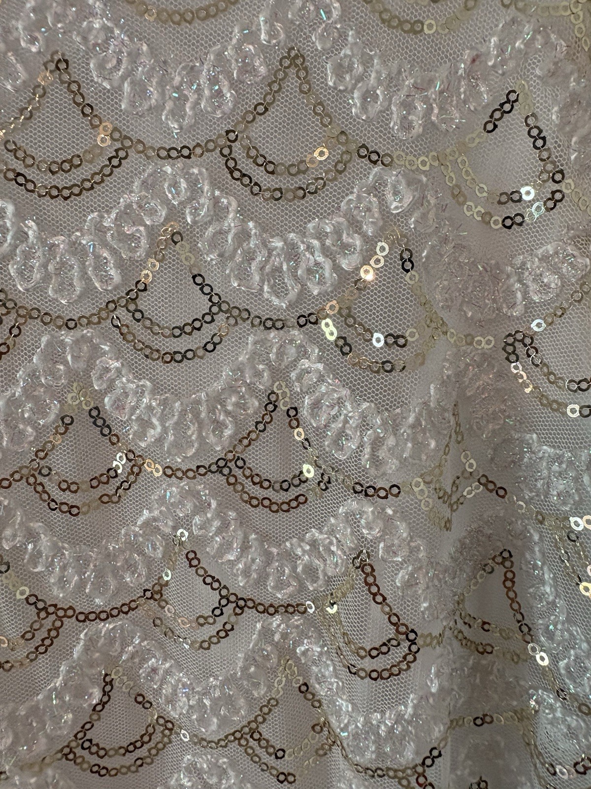 SD Collection Sequin Stretch Cocktail Dress Size M Ivory Gold Sexy Cruise Club