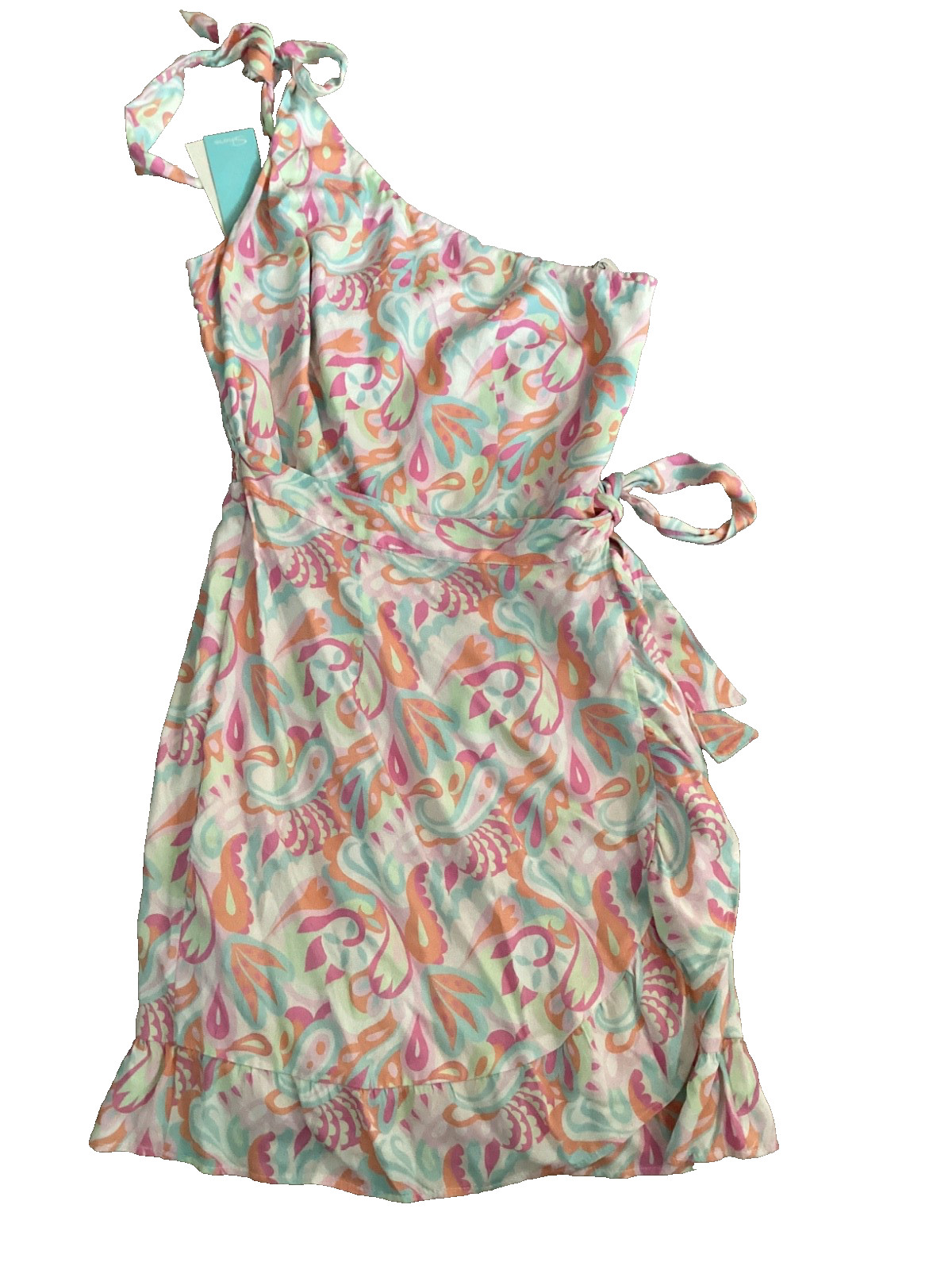 SHORE BRAND one shoulder wrap DRESS Size Small NEW WITH TAGS vaca