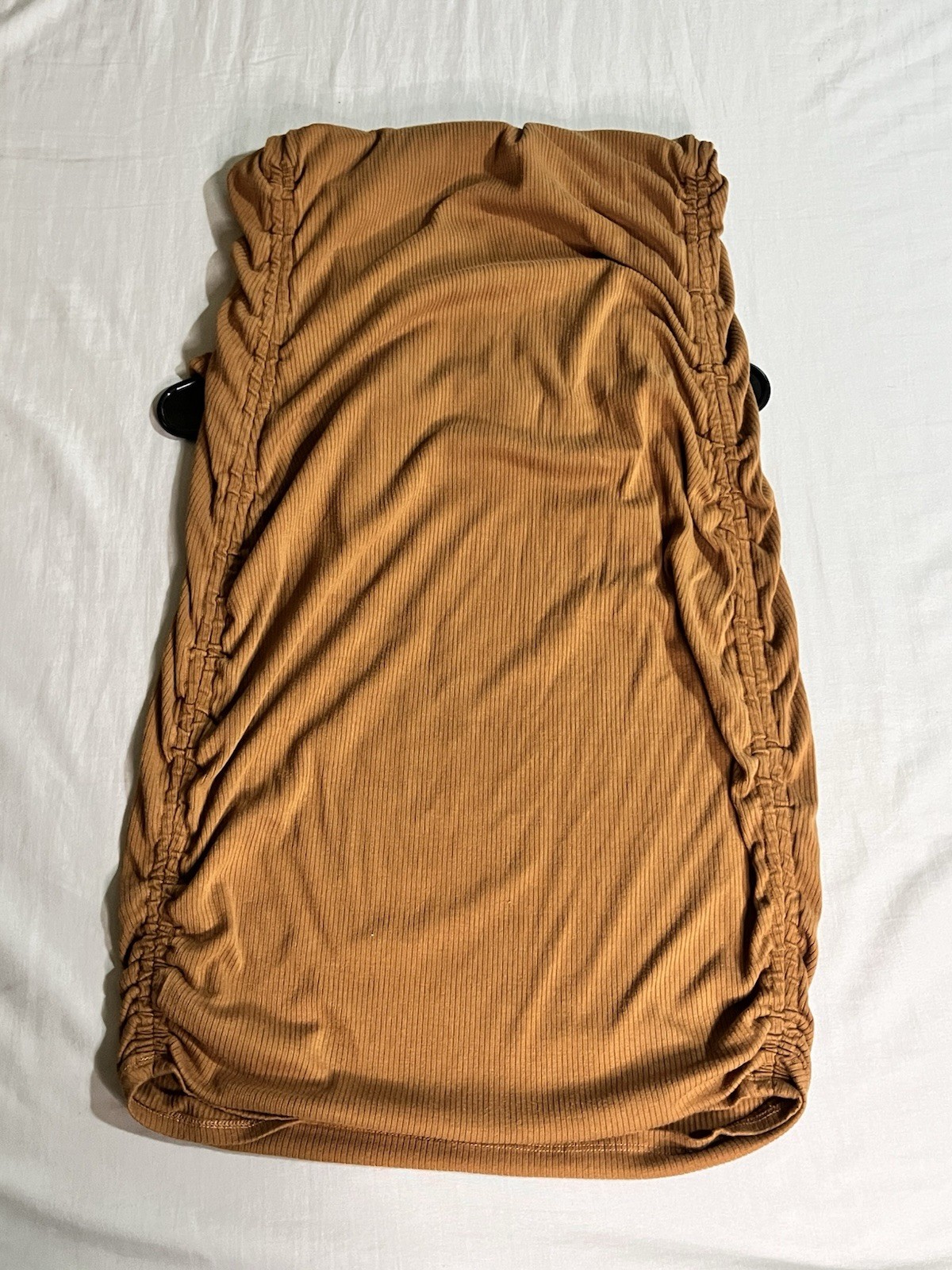 Isabel Maternity by Ingrid & Isabel 2pc Rib Knit Top Ruched Skirt Brown L