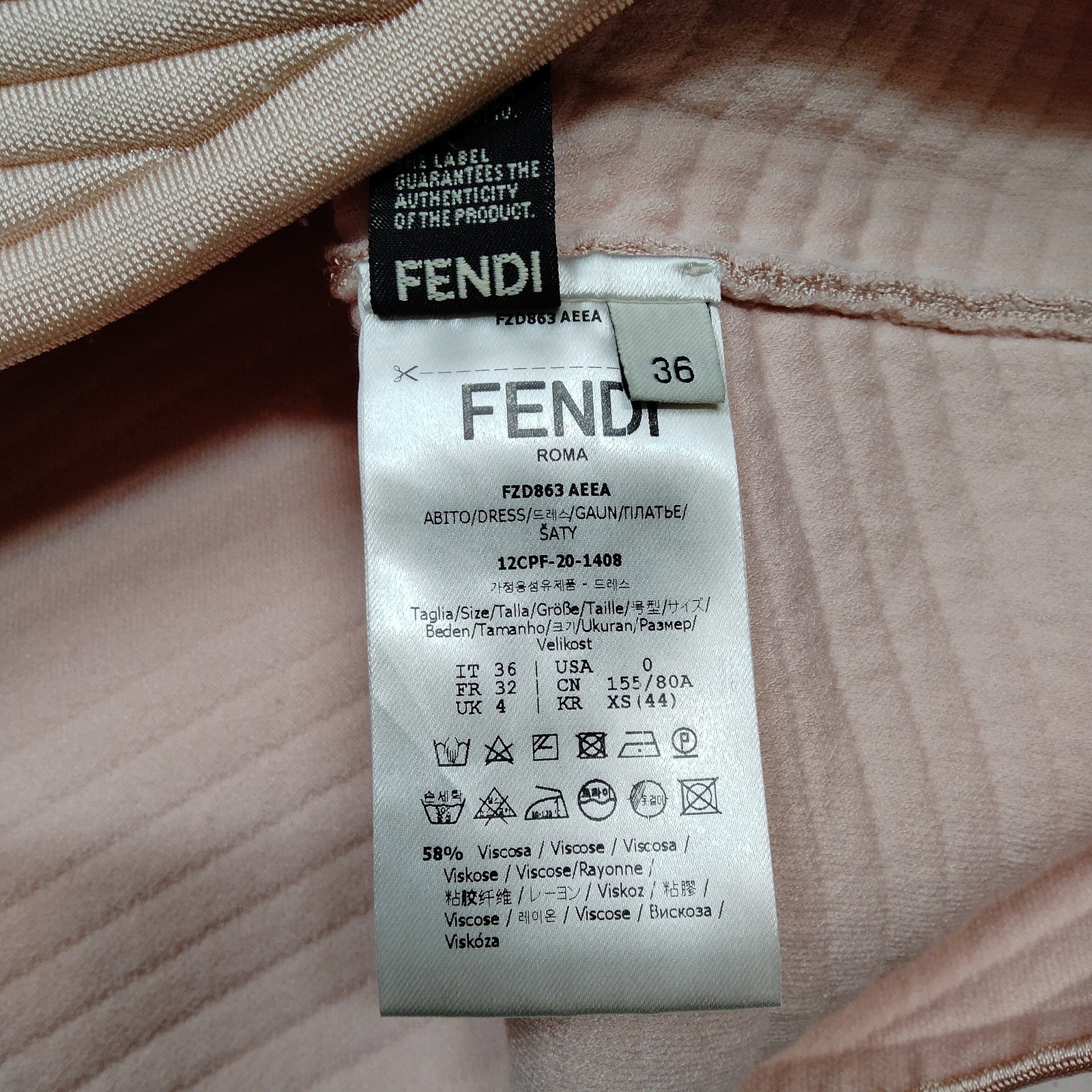 Fendi Dress Ladies Rayon Polypropylene Polyester Nylon 3979227