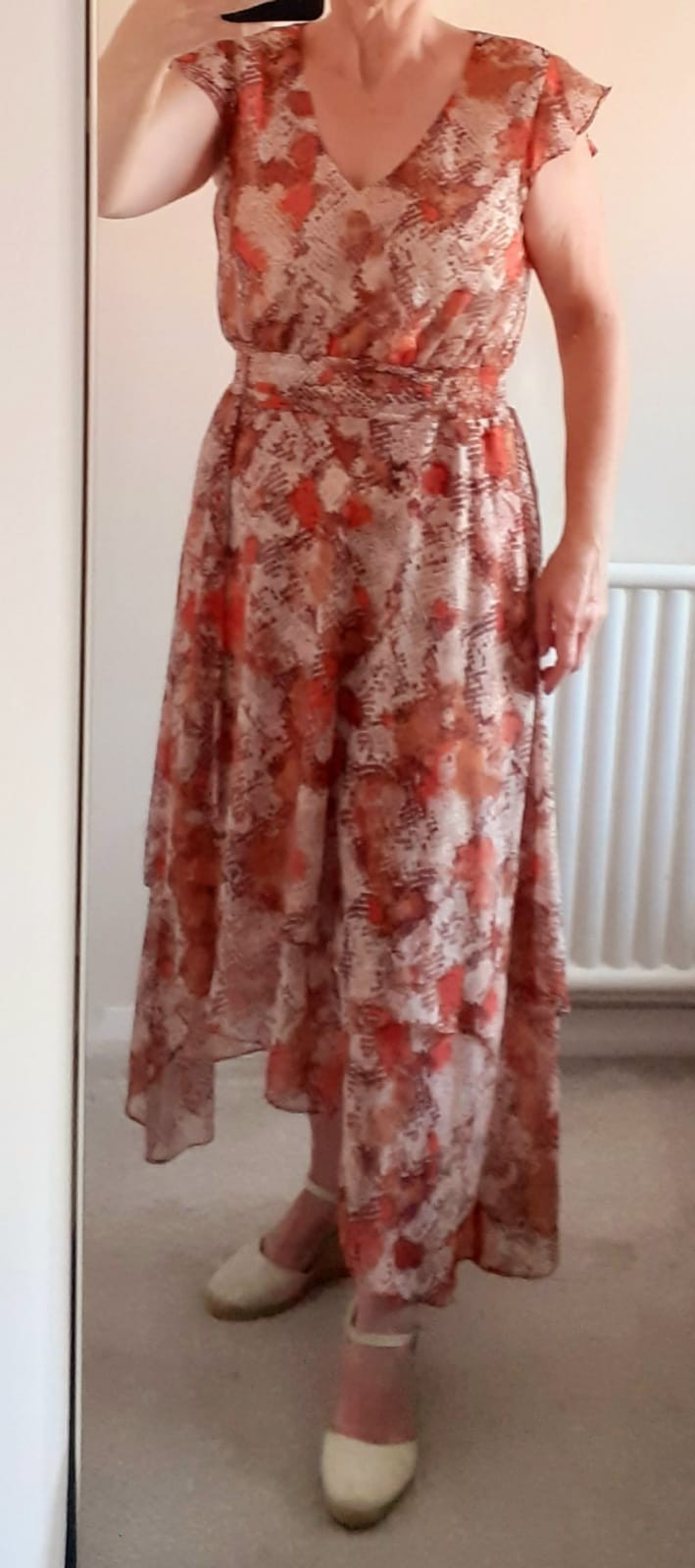 Roman: Chiffon Layered Dress,Elastic Waist,Short Sleeve,Midi Maxi Summer Floaty