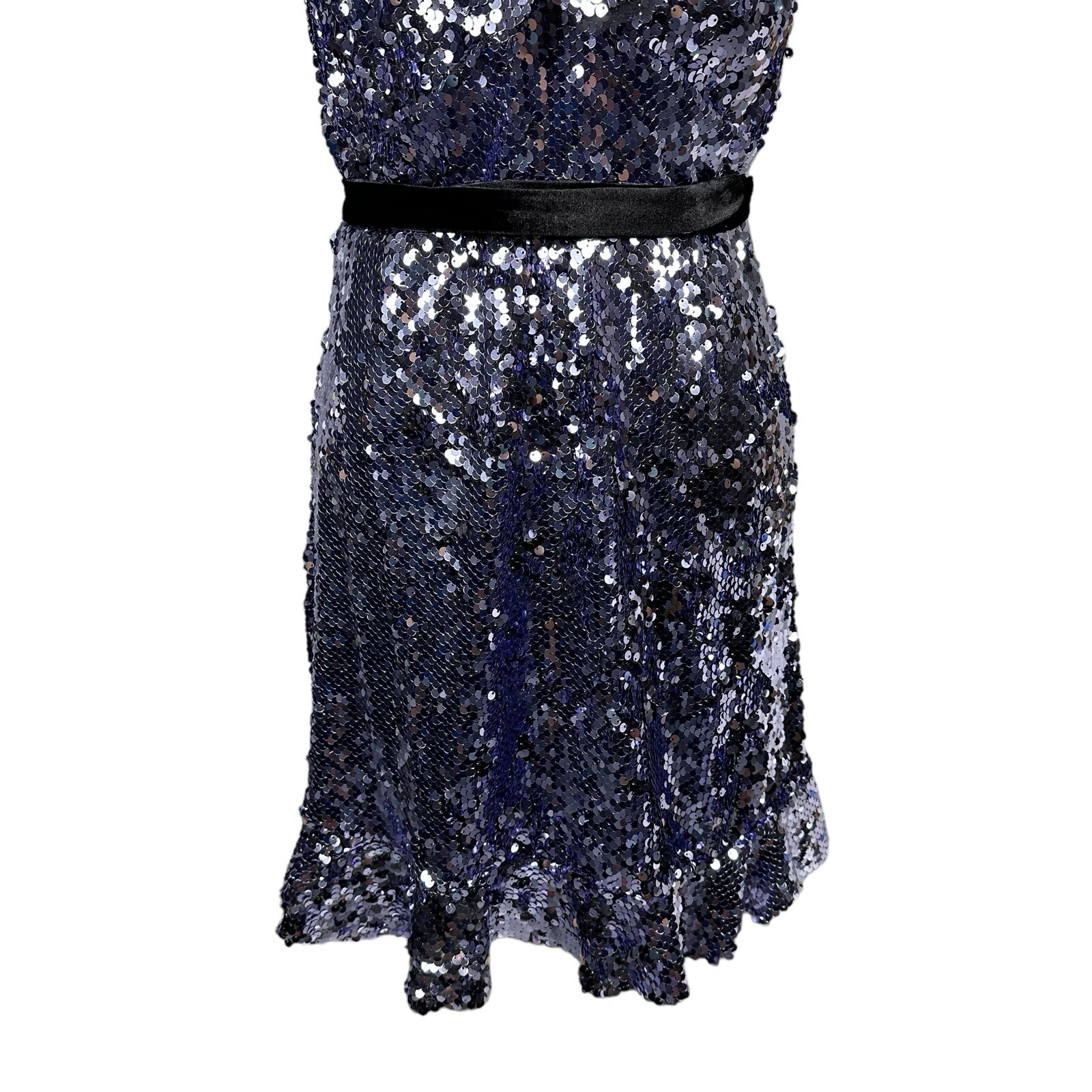 NWT $168 Free People 4 Siren Sequin Open Back Tie Waist Ruffles Dress Party