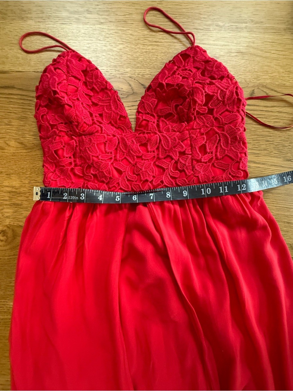 The Jetset Diaries Private Beach Maxi Dress Red Lace Slit Size L NWT