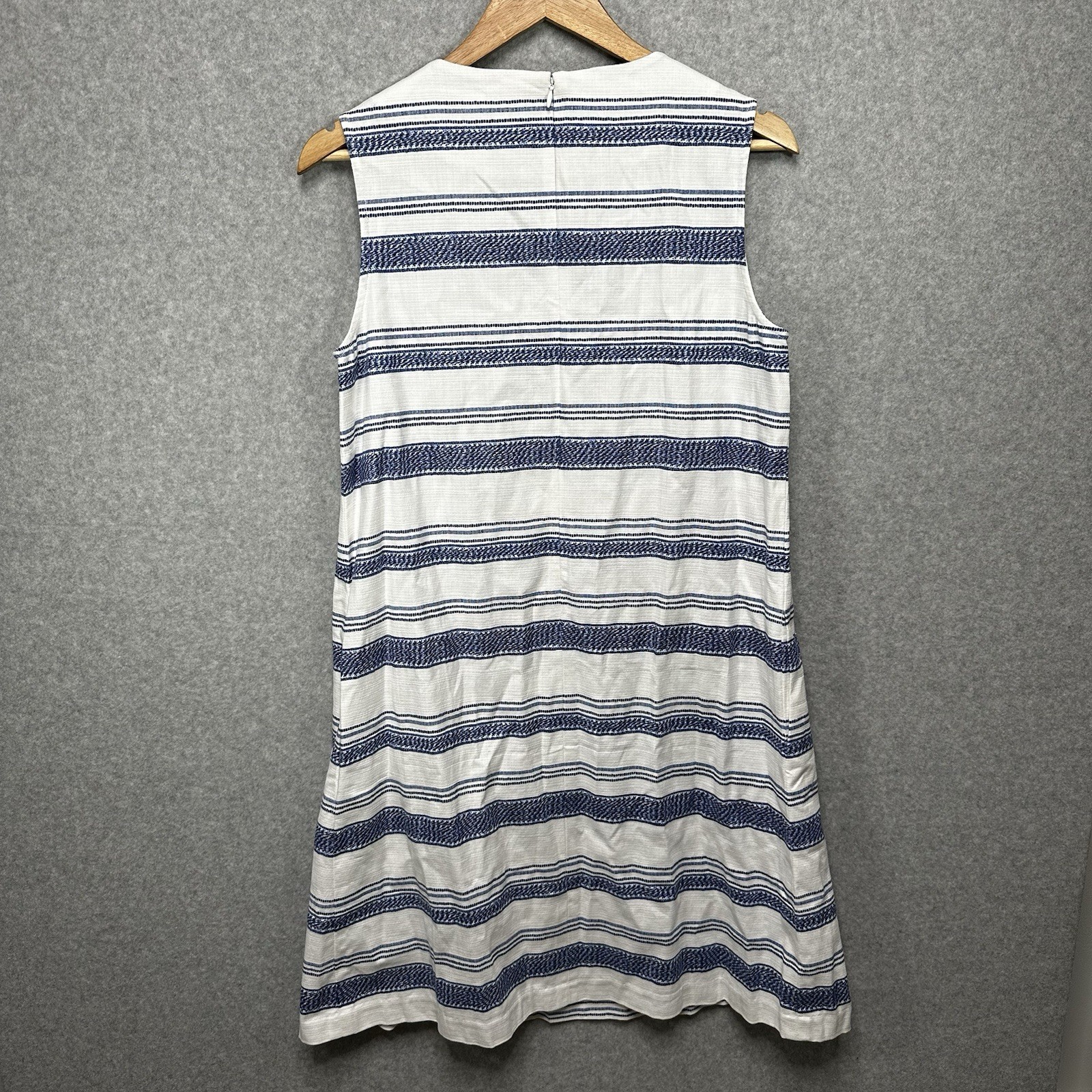 J. McLaughlin Tracy Tank Dress Cotton Navy and White Stripe Nautical Size Medium
