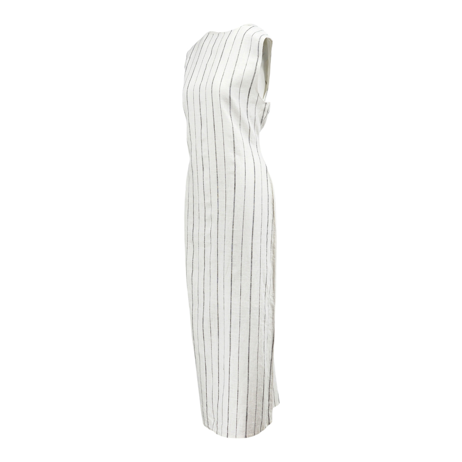 M&S Collection Linen Blend Striped Midaxi Bodycon Dress Womens Ladies RRP £39.50