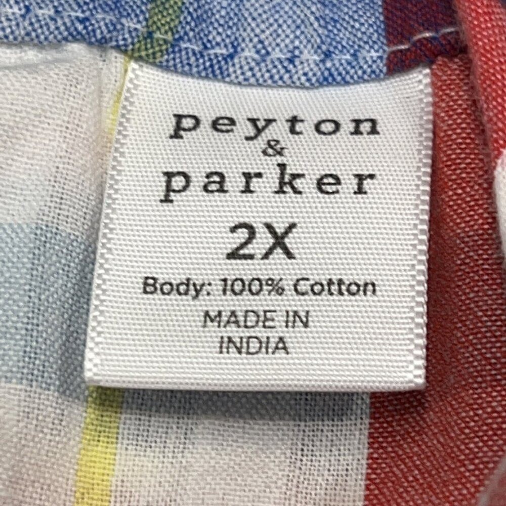 Peyton & Parker Sundress Red Blue Plaid Tiered Midi Tie Waist Patriotic Summer
