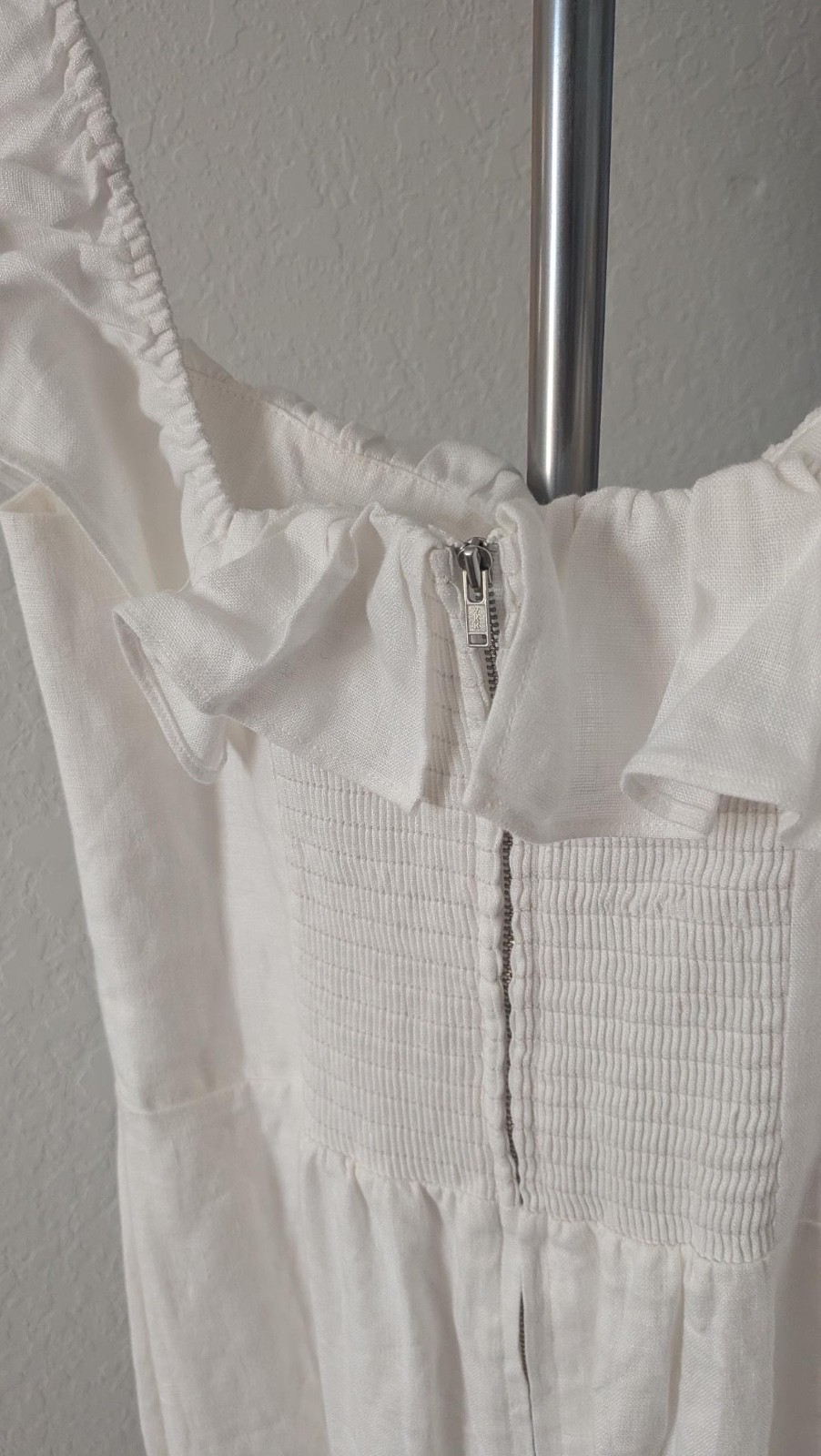 Reformation Amethyst White Dress, Size 10, 100% Linen, Great Condition