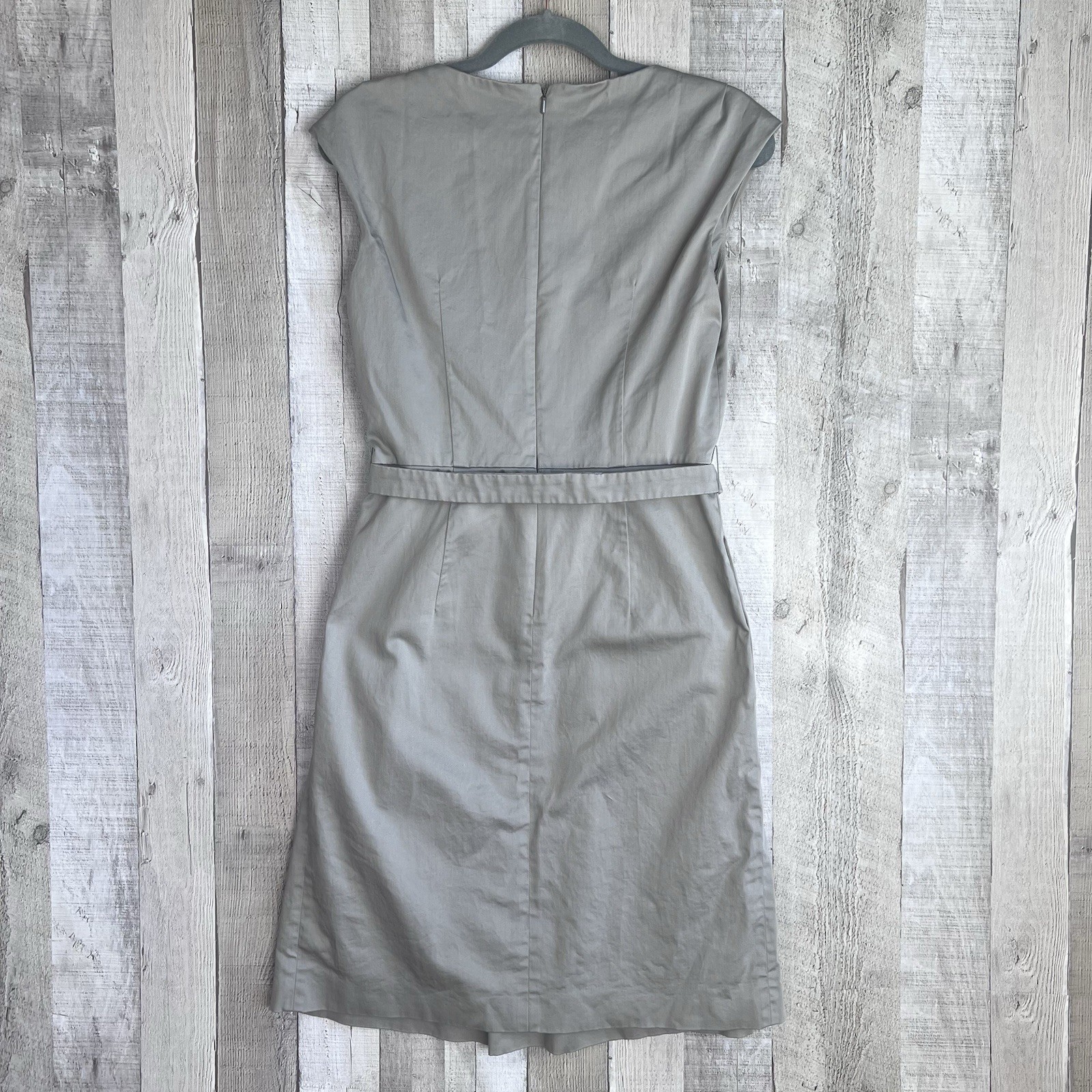 Max Mara Weekend FANELLO A Line Dress Women Size 40/ US-8 Dove Gray Pleated Belt