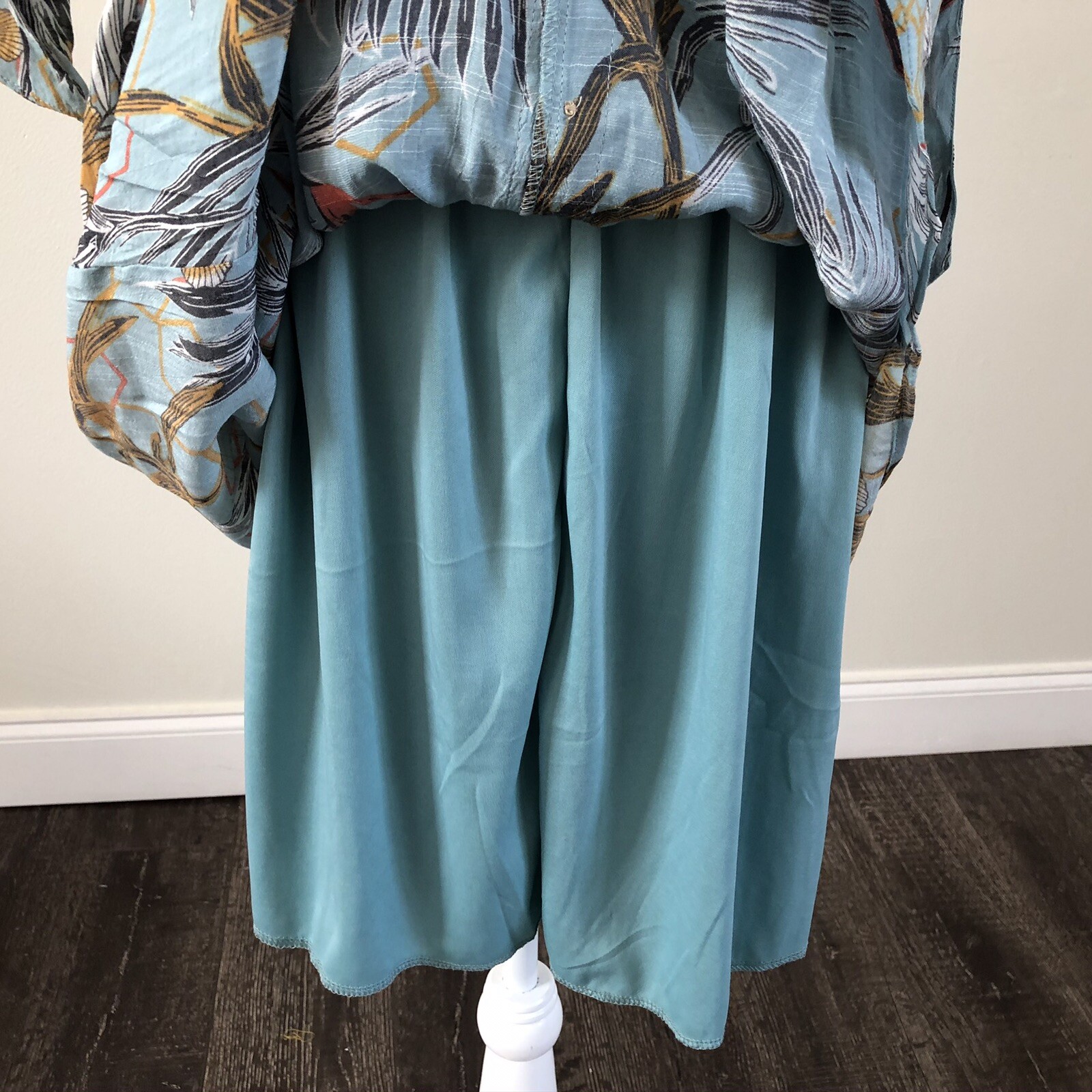 Mile Gabrielle Women’s Teal Blue SS Floral Lined Dress Sz 1XL