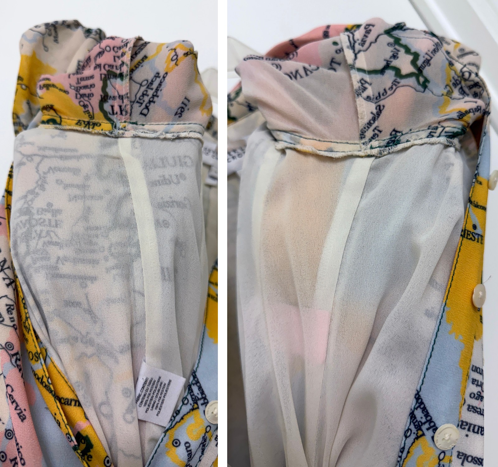 Derek Lam 10 Crosby Map Print Midi Shirt Dress Italy Short Sleeve 4