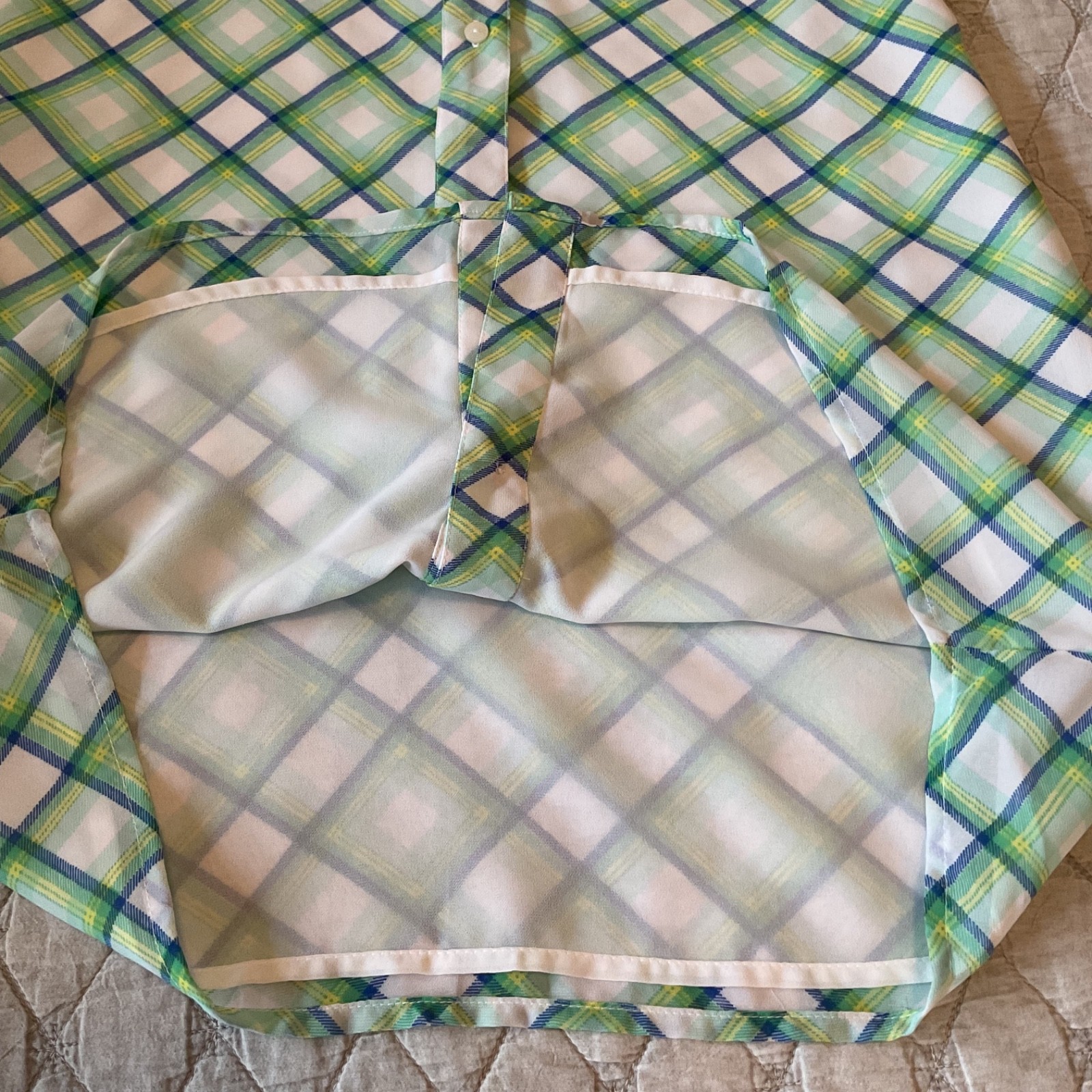 Tommy Hilfiger Green Blue Piaid Long Sleeve Button Down Dress Women’s Sz S/P NWT