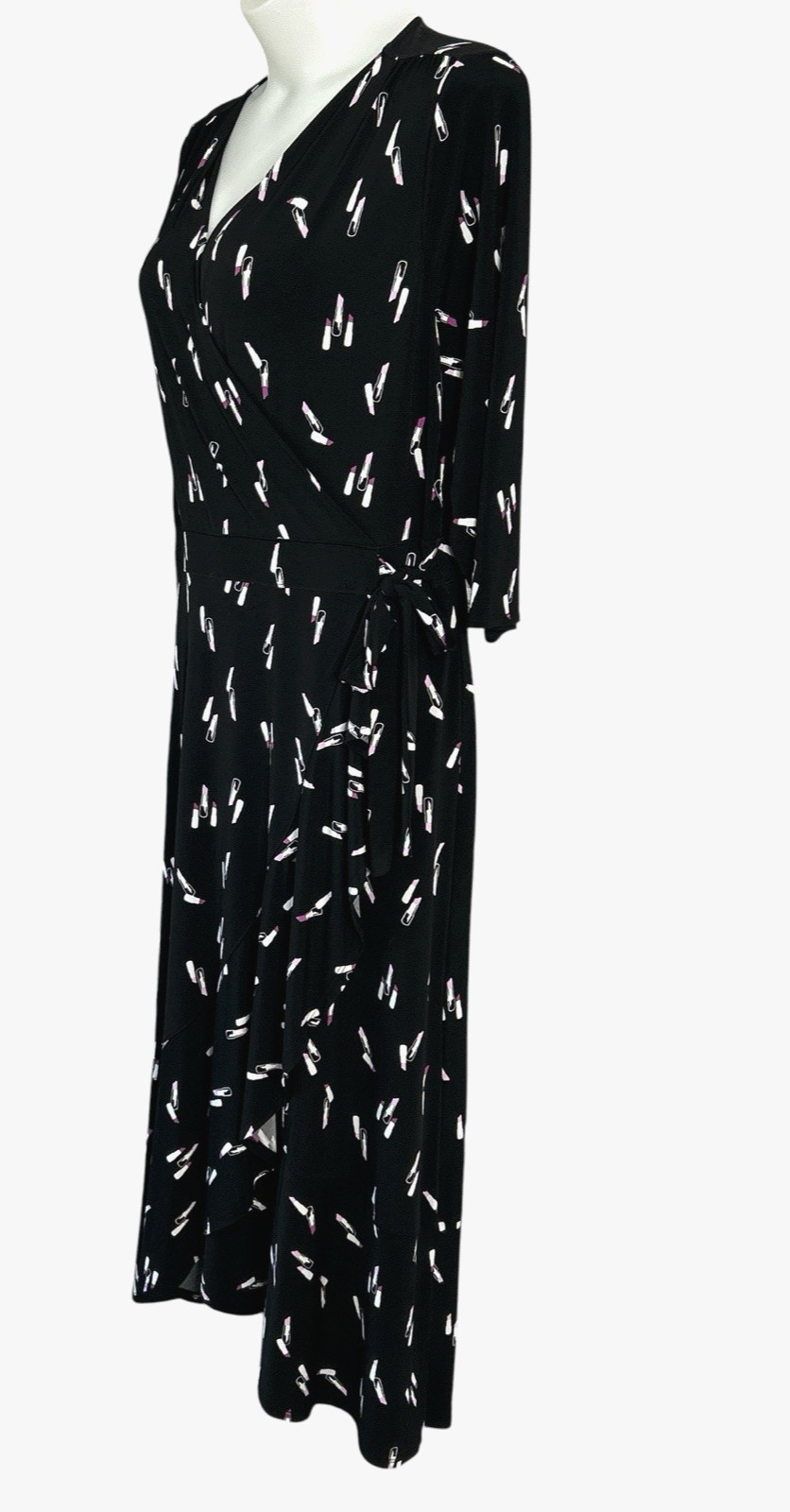 Lane Bryant Lipstick Stretch Jersey Knit Faux Wrap HI LO MAXI Dress, Size 18 20