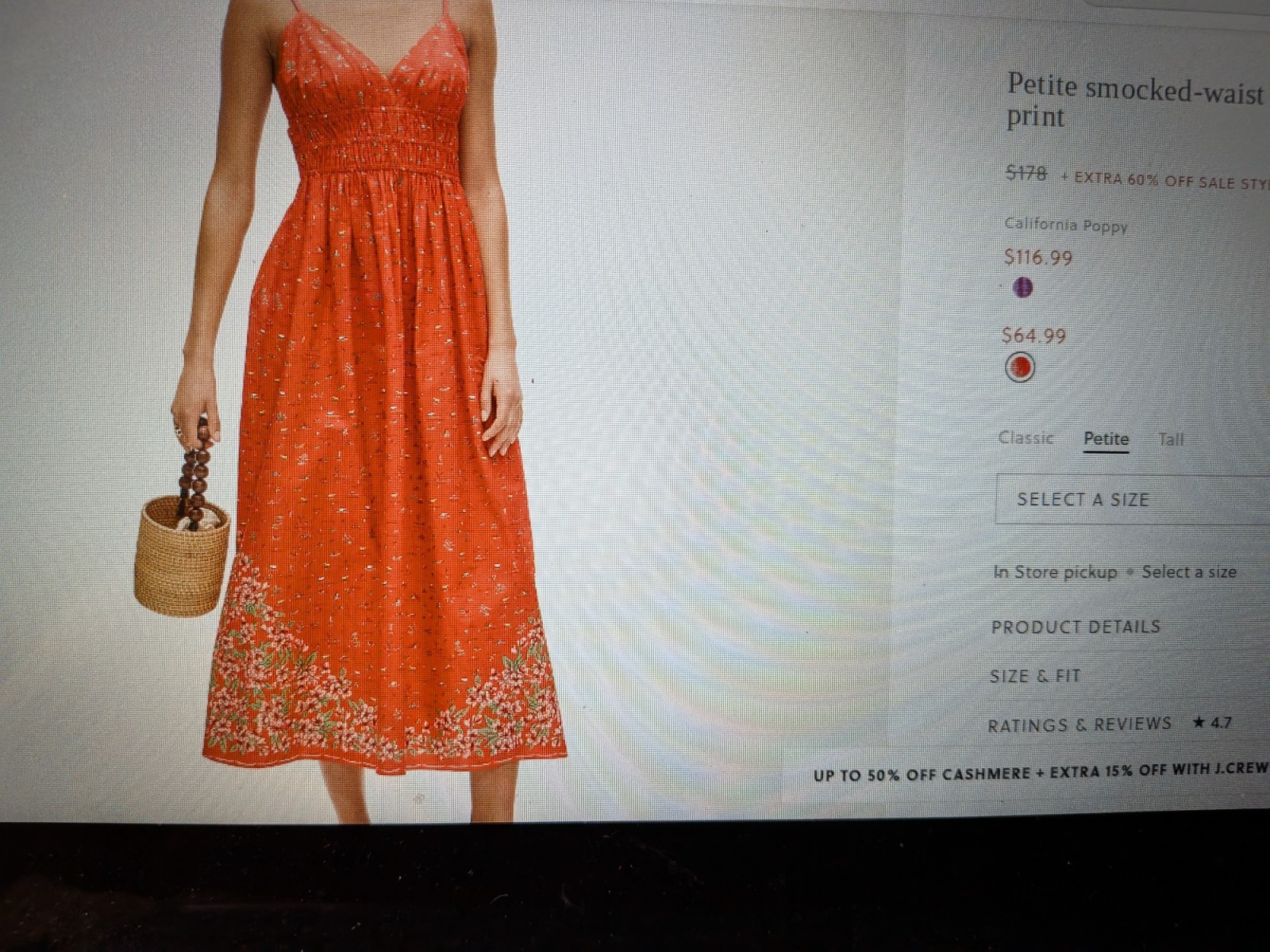 J. Crew Sundress smocked women’s Plus Size 24, adjustable straps, cotton