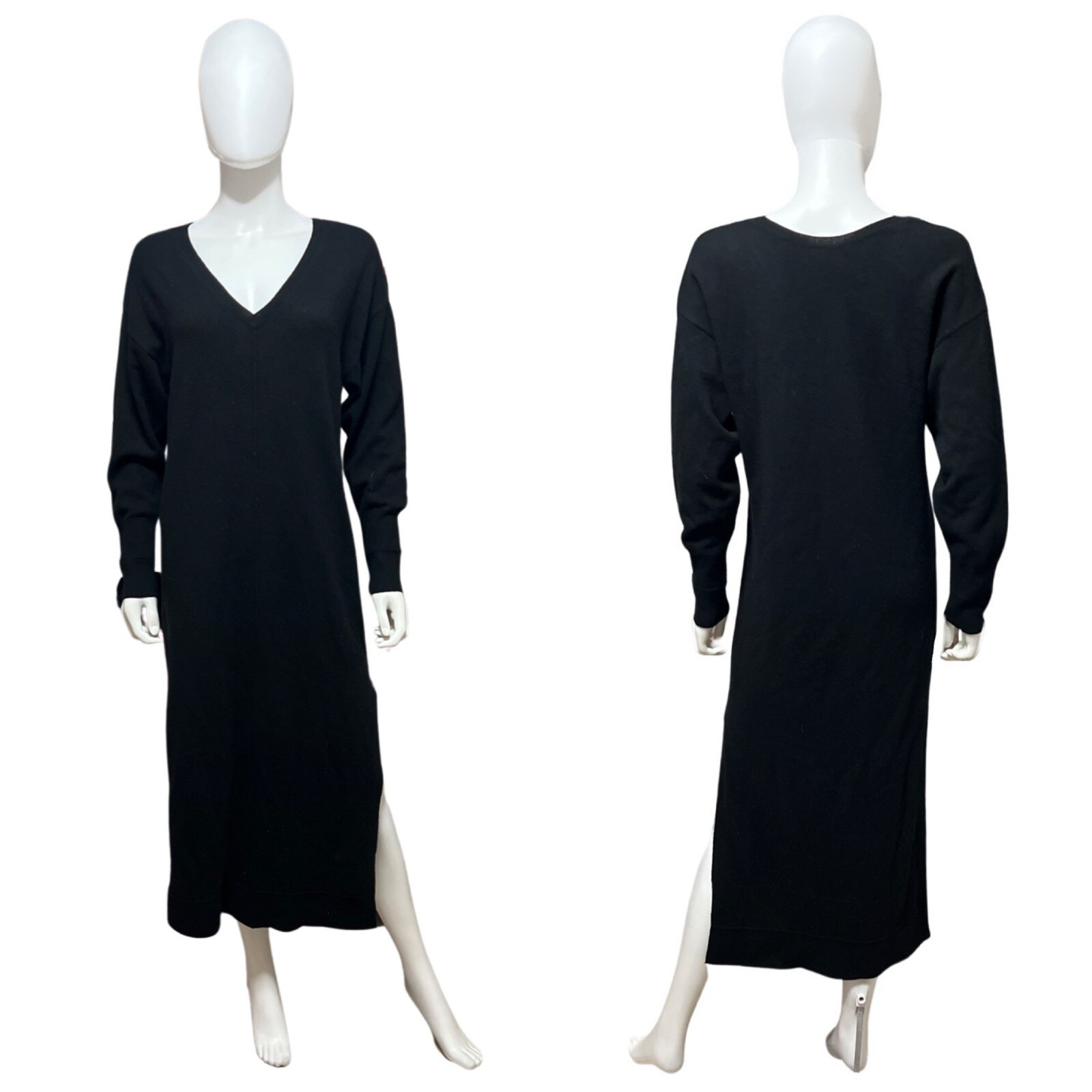 Remain Birger Christensen Black Wool Slit Dress Women’s Size US 2