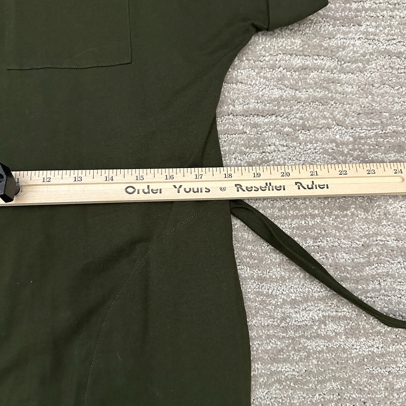 eShakti Dress Womens Medium Green Belted Button Front Pockets Utility Shirt