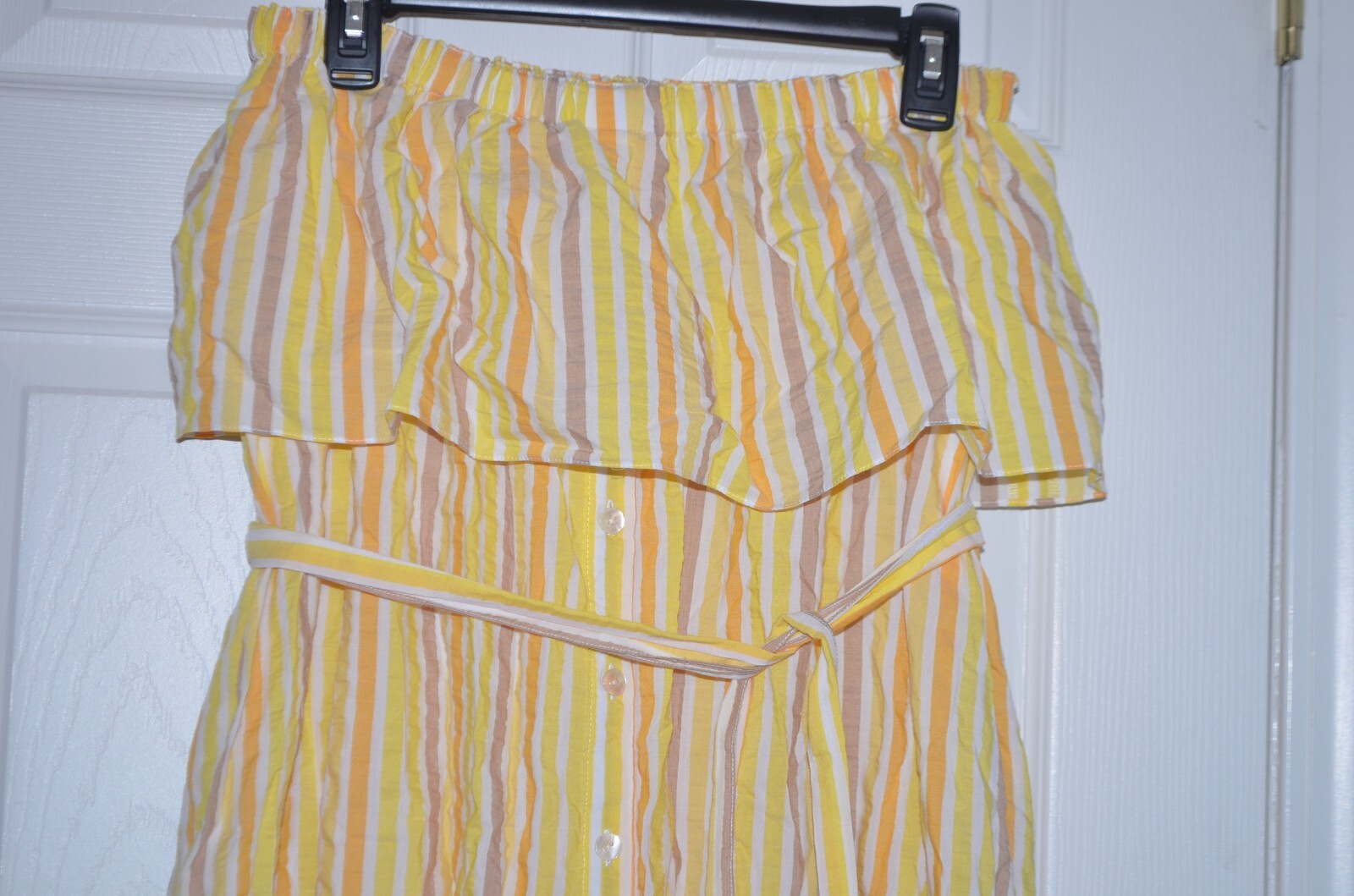 NEW LEMLEM Anthropologie BAHIRI STRAPLESS RUFFLE BELTED SUN YELLOW DRESS $375