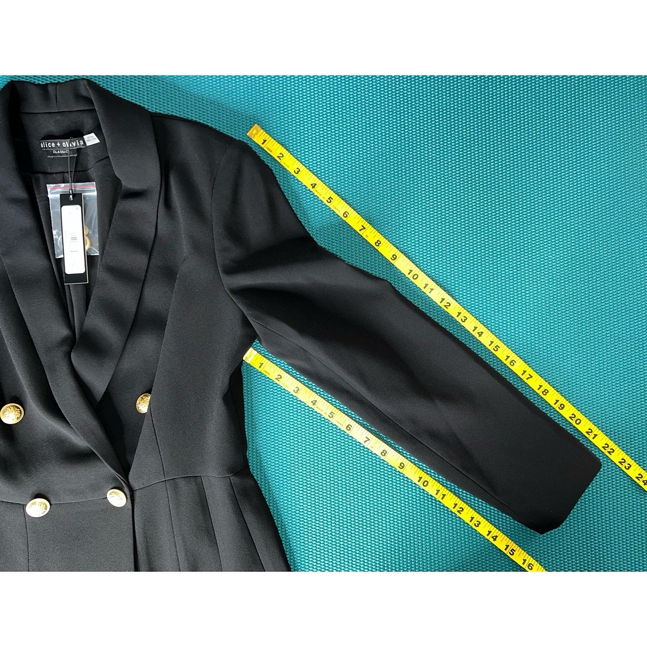Alice + Olivia Kyrie Black Tuxedo Pleated Mini Dress SIZE 14