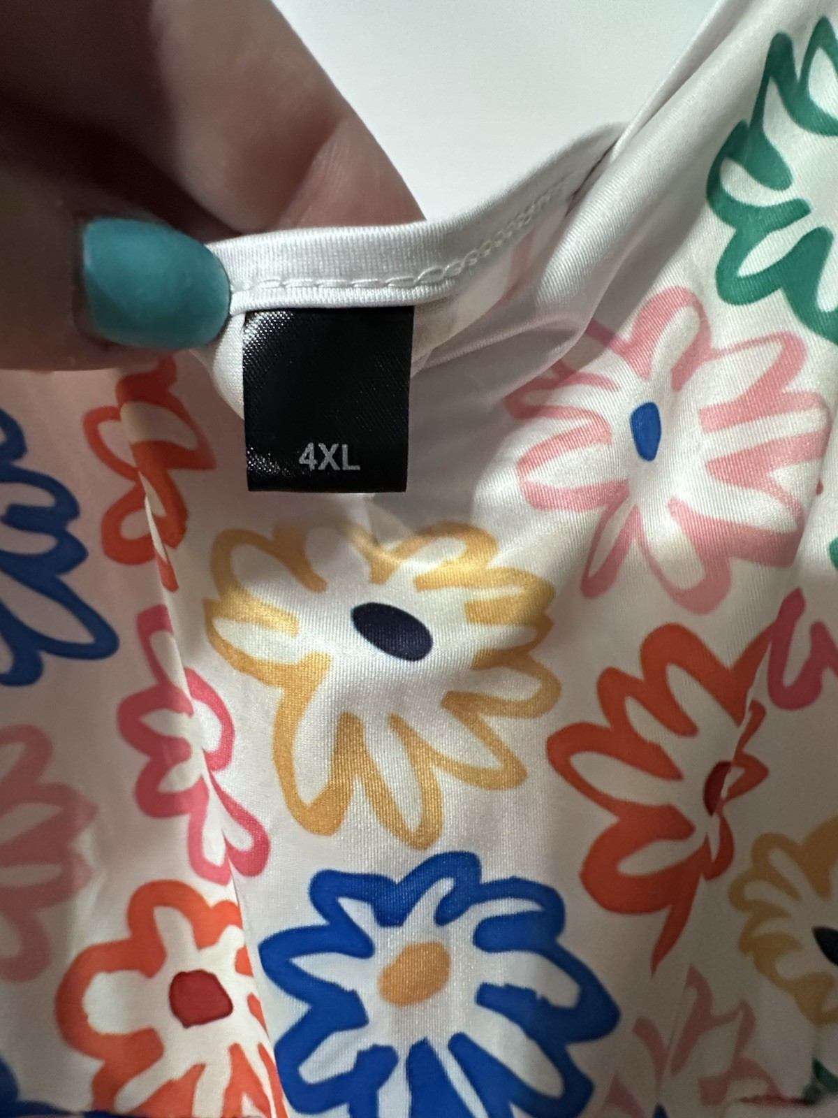 Stretchy Colorful Flower Spaghetti Strap Dress