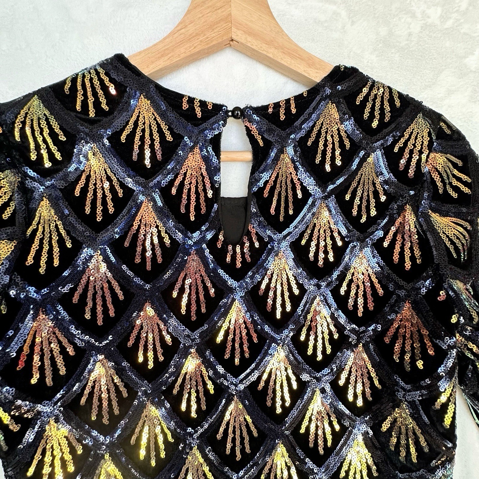 NWT Molly Bracken Sequin Mini Dress Art Deco Gatsby Women’s XS Party