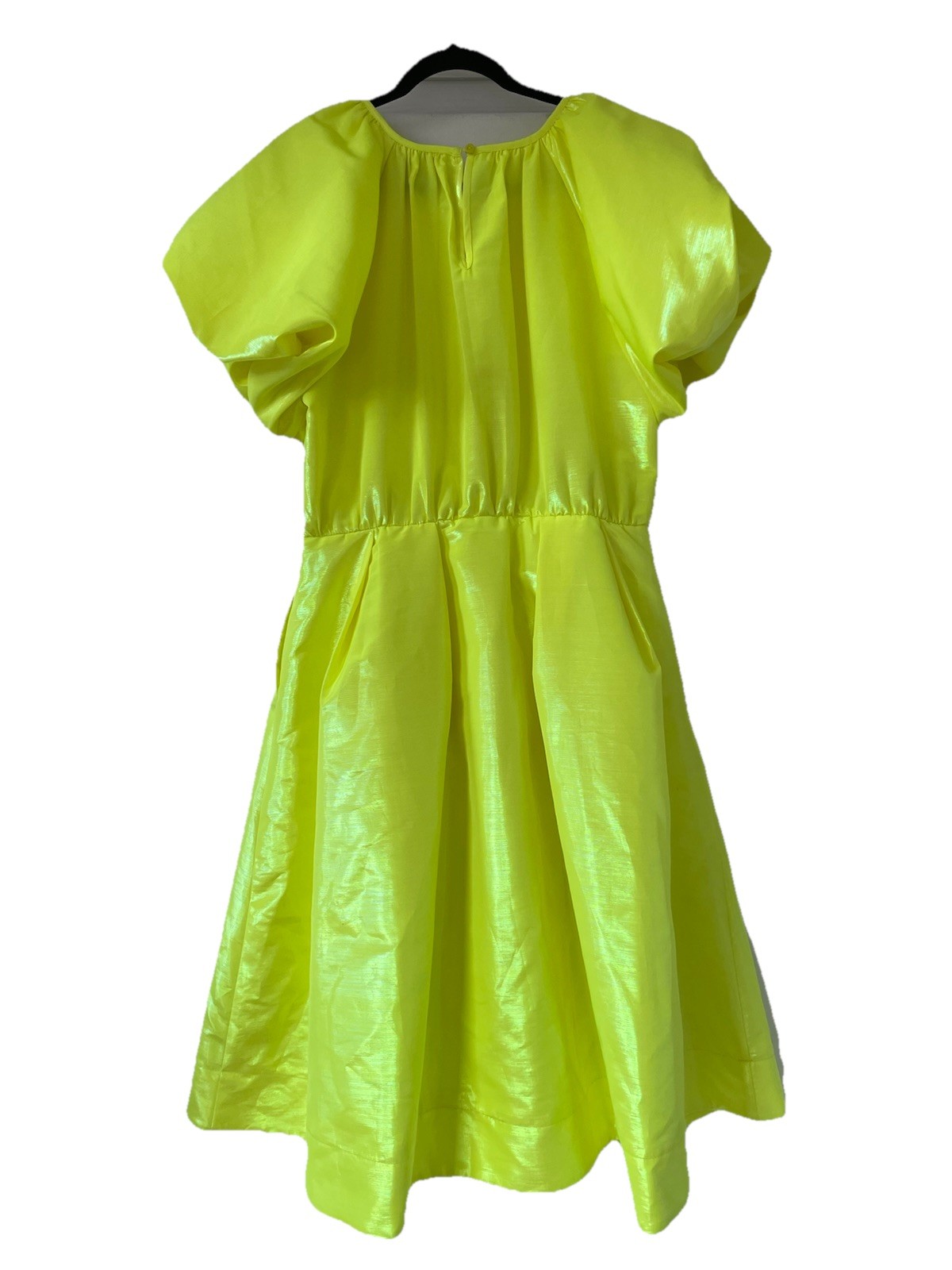 Christopher John Rogers x Target Yellow Puff Sleeve Midi Dress Size L Neon Chart